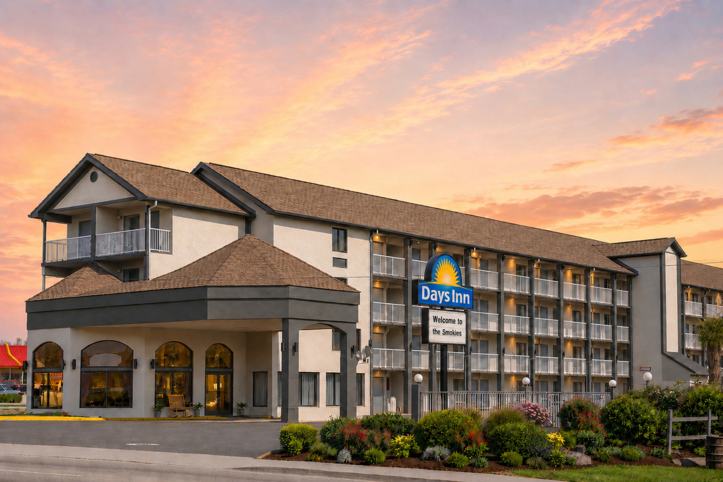 Exterior of Days Inn by Wyndham Apple Valley Pigeon Forge/Sevierville hotel in Sevierville, Tennessee