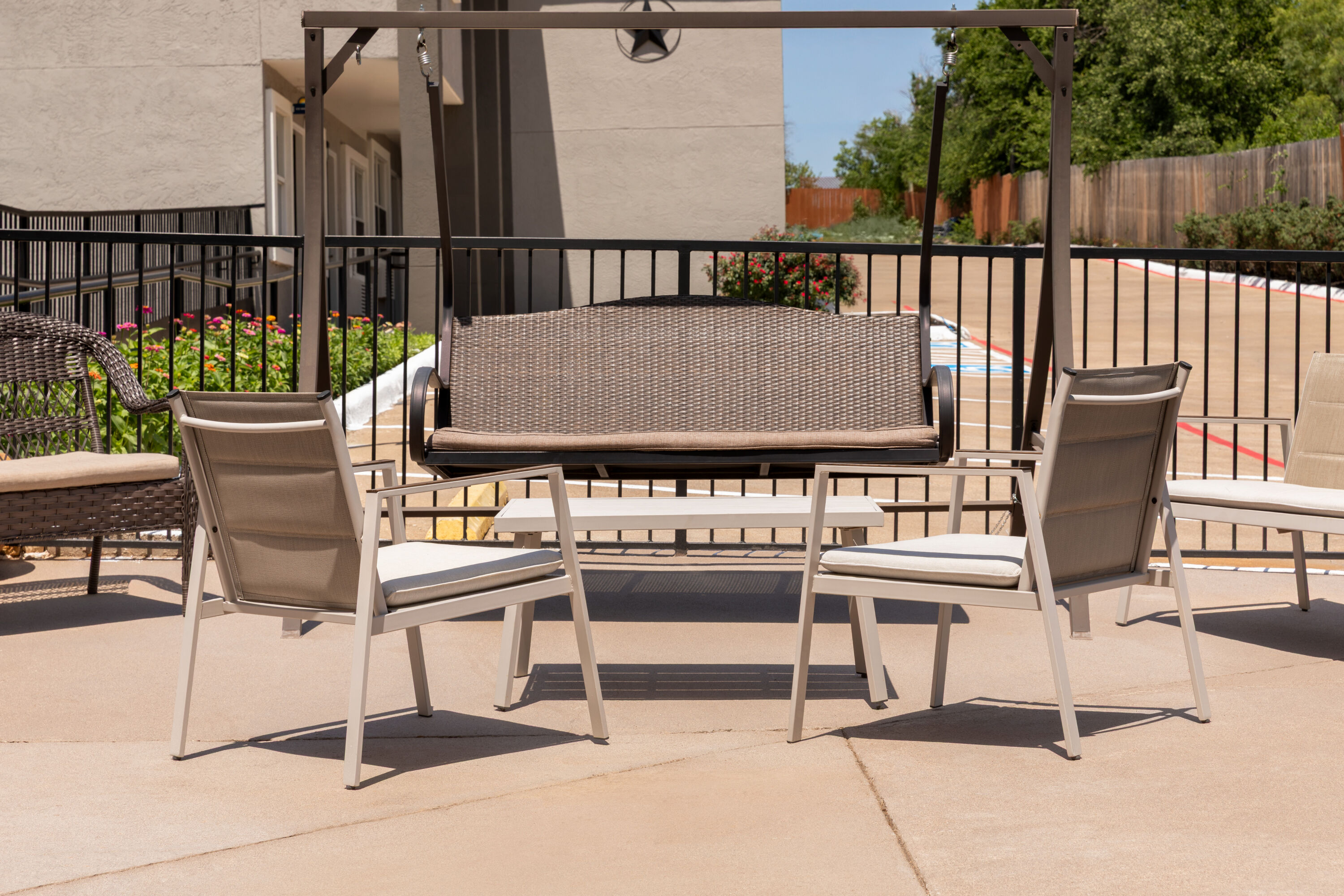 Bar patio at Days Inn by Wyndham Suites Fredericksburg in Fredericksburg, Texas