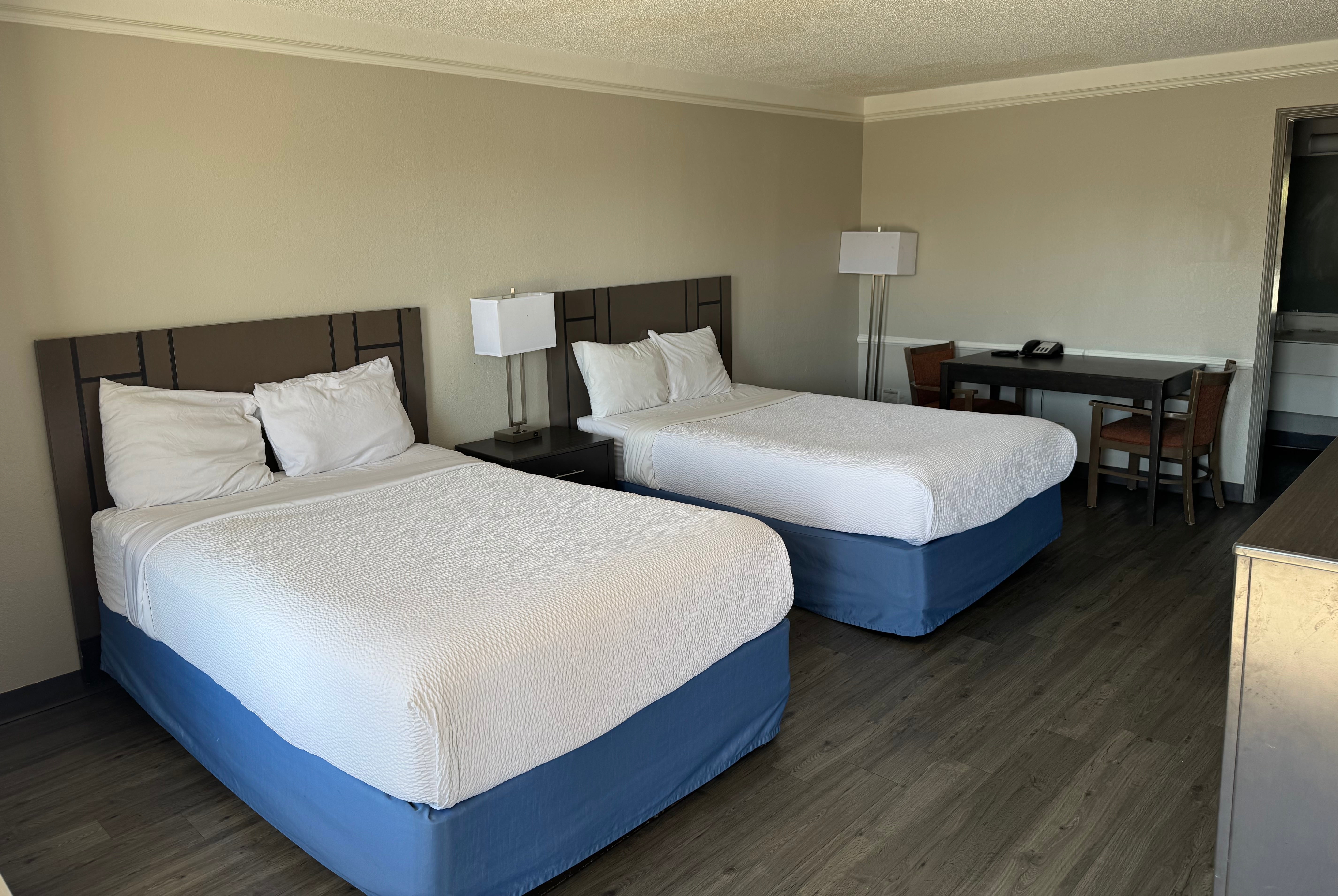 Double bed guest room at the Days Inn by Wyndham Georgetown in Georgetown, Texas