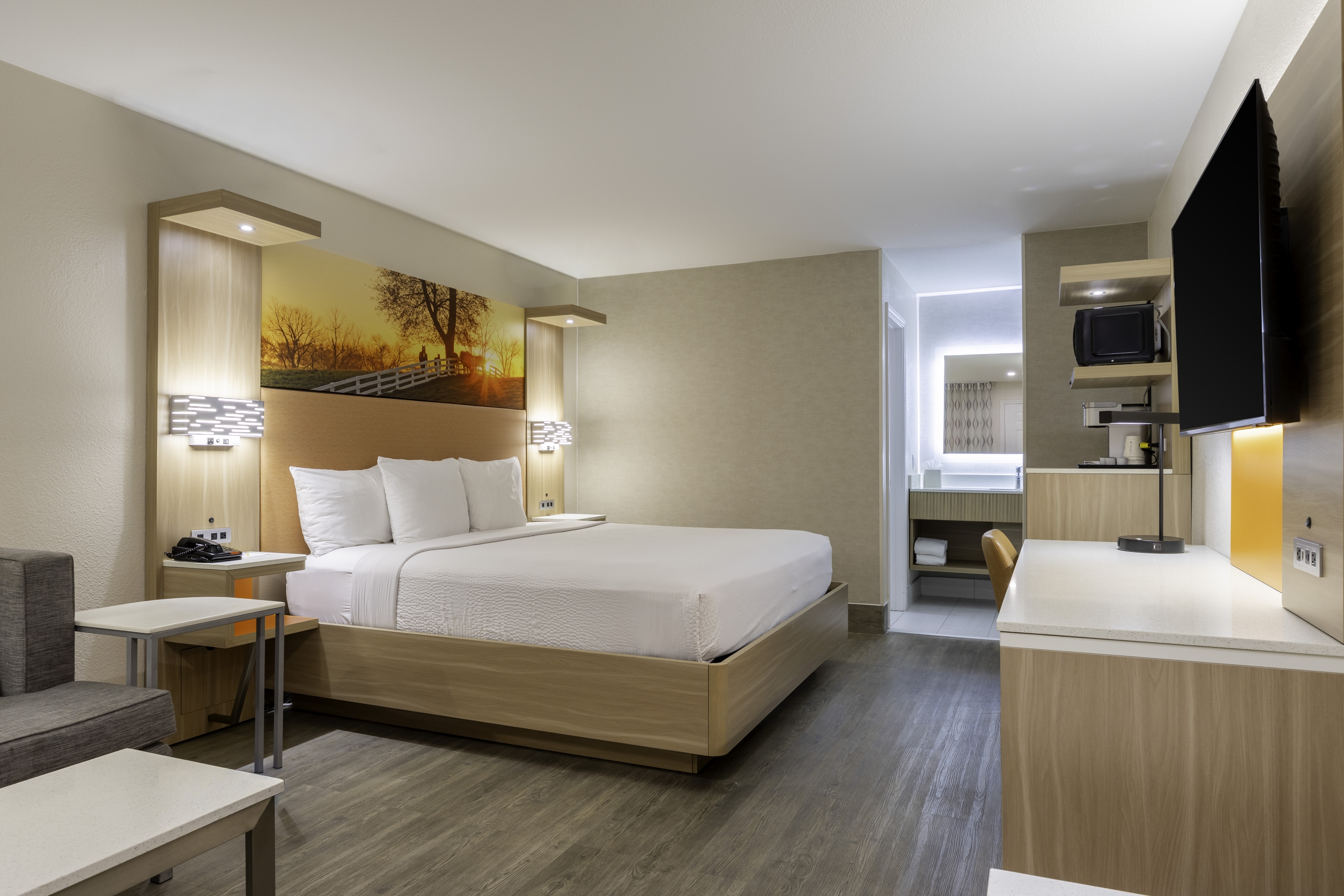 Guest room at the Days Inn by Wyndham Granbury in Granbury, Texas