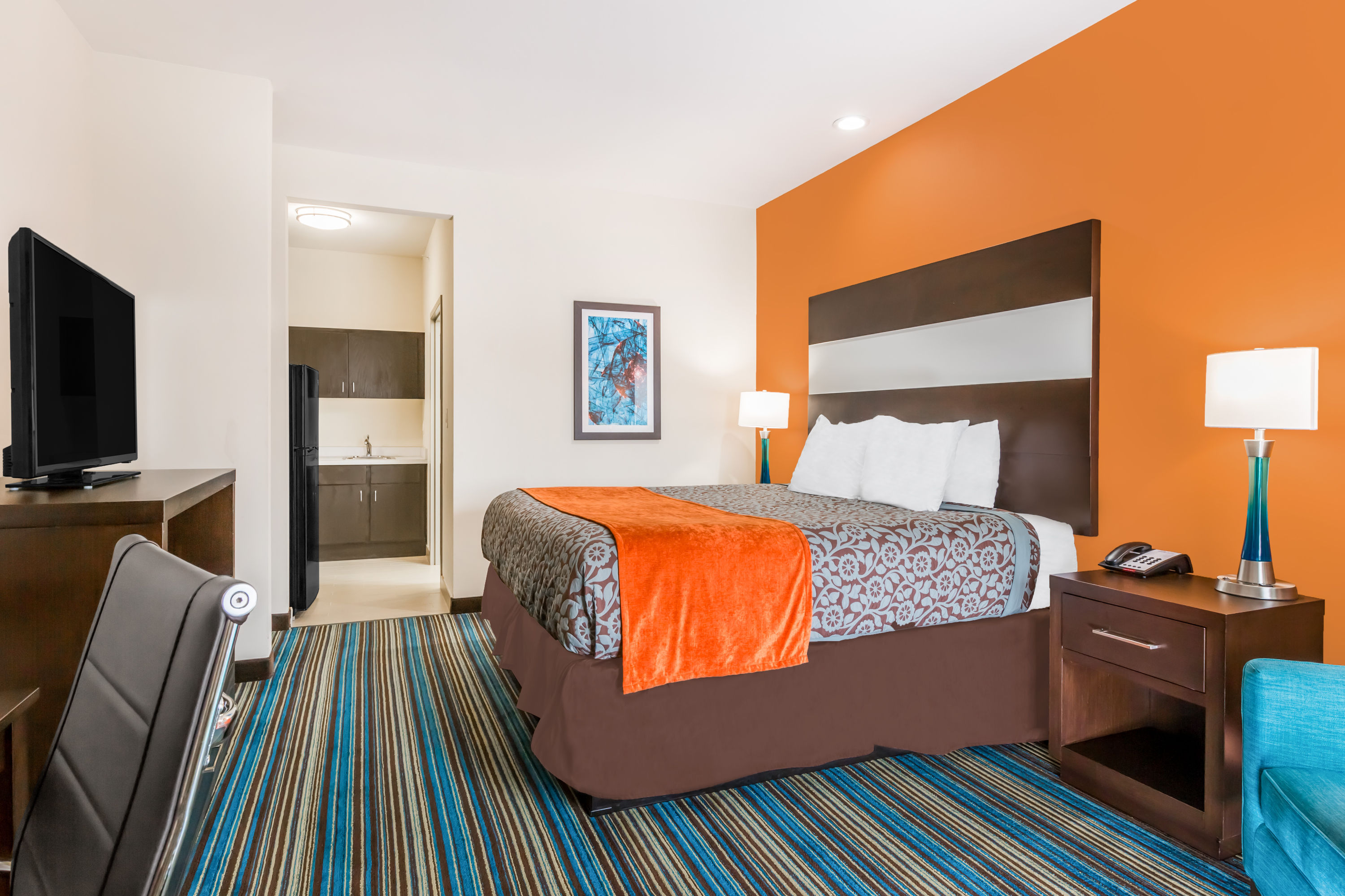 Guest room at the Days Inn & Suites by Wyndham Katy in Katy, Texas