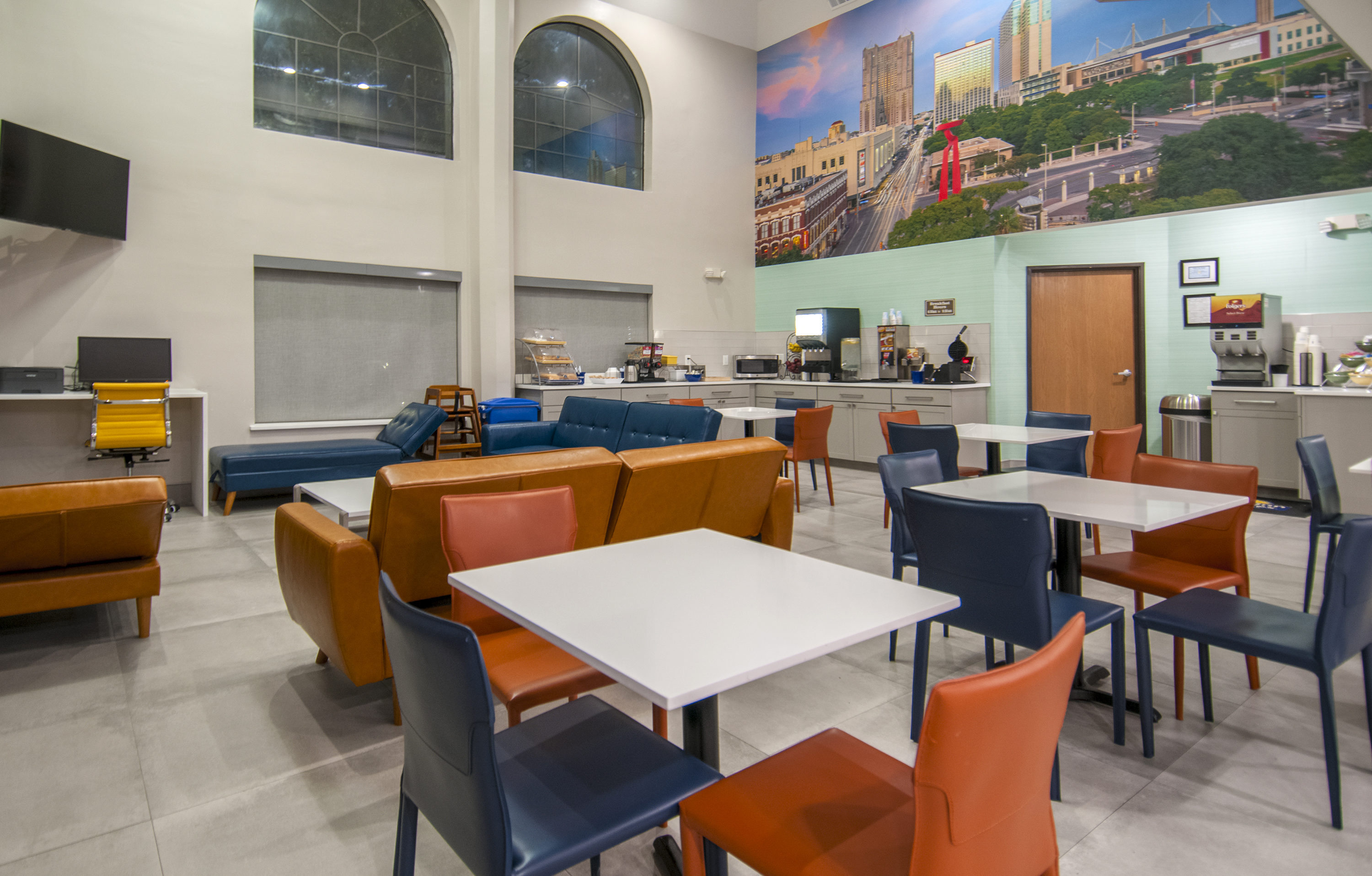 Days Inn & Suites by Wyndham San Antonio North Stone Oak restaurant breakfast area close up in San Antonio, Texas
