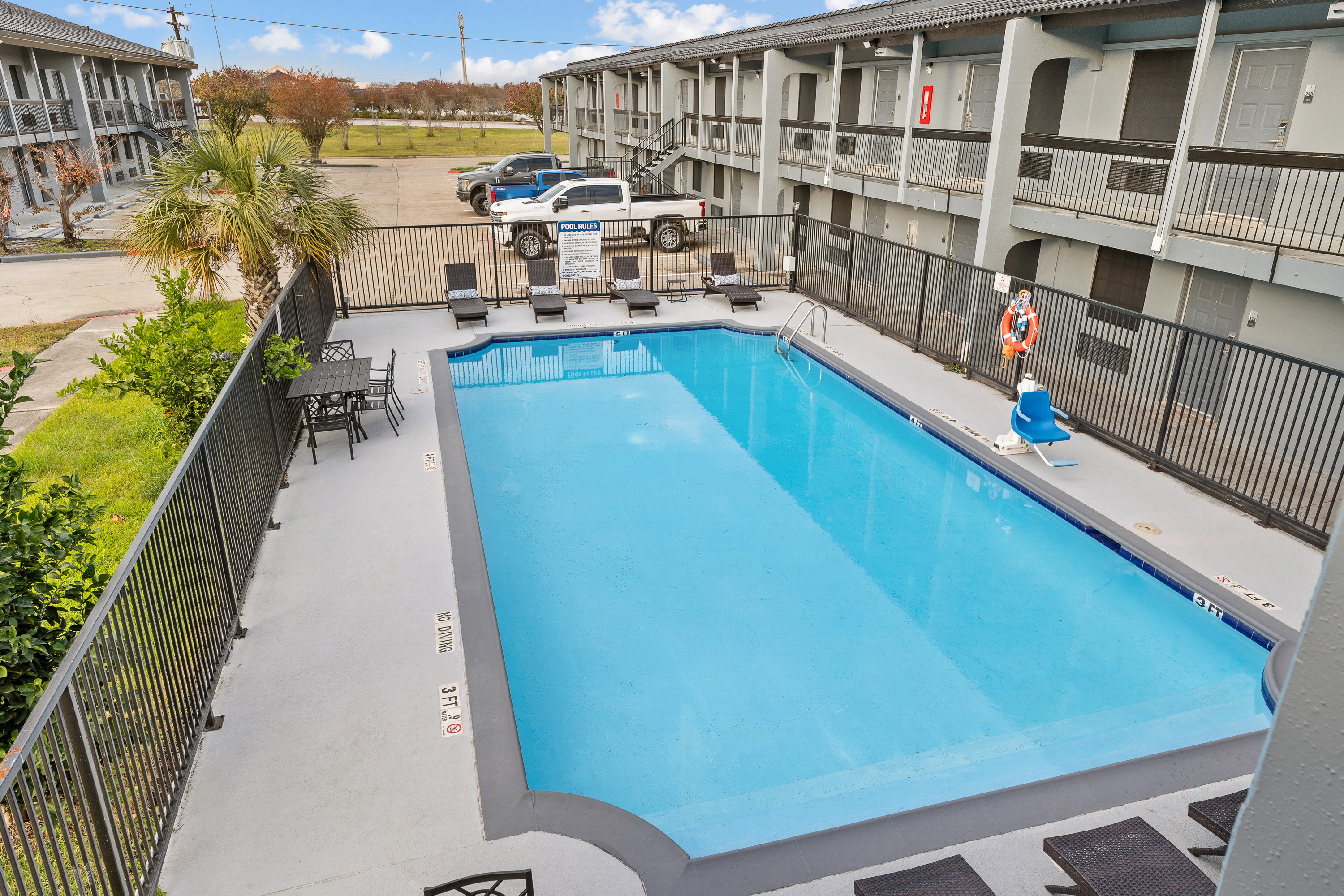 Pool at the Days Inn & Suites by Wyndham Texas City in Texas City, Texas