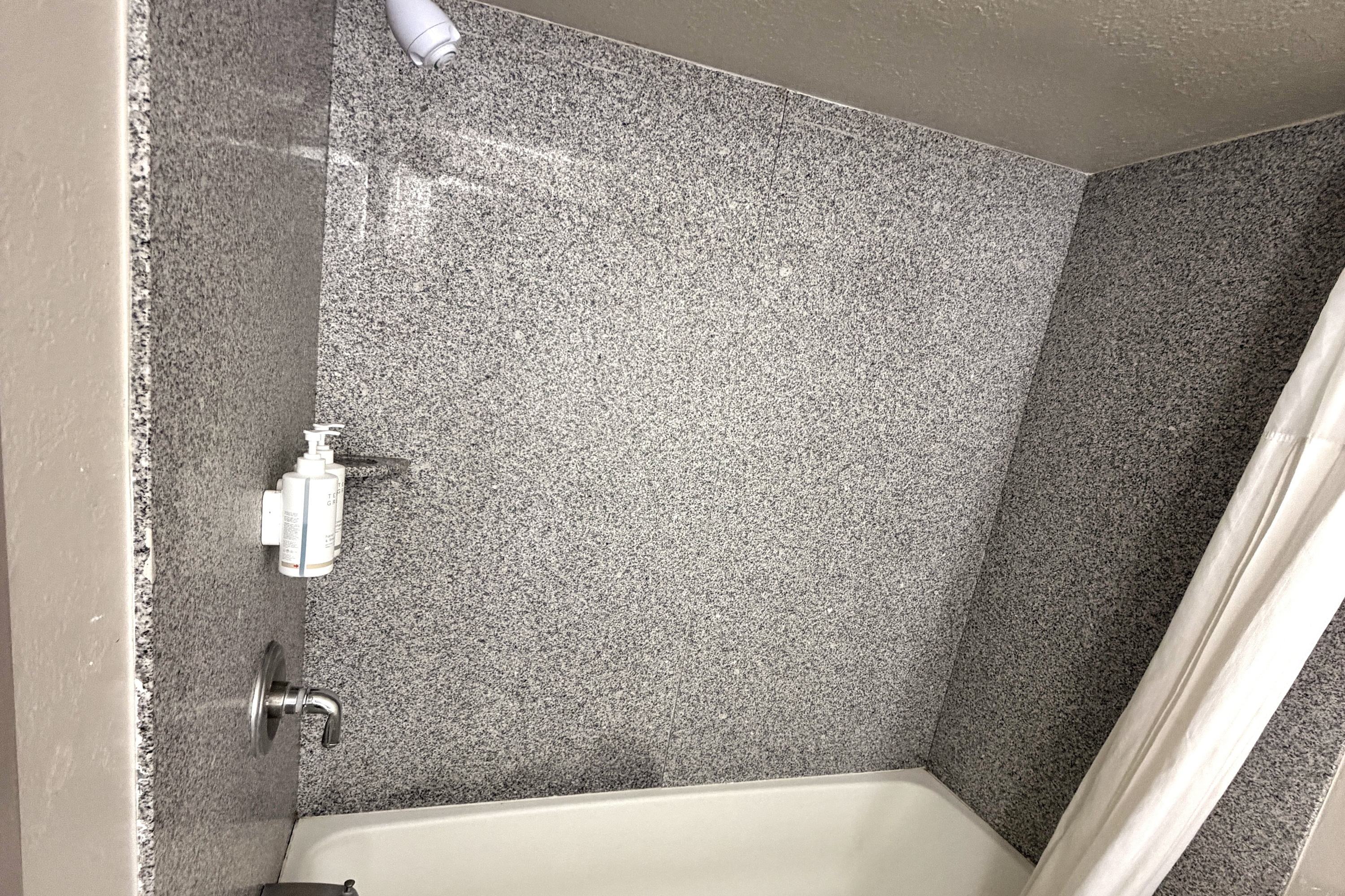 Guest room bath at the Days Inn by Wyndham Van Horn TX in Van Horn, Texas