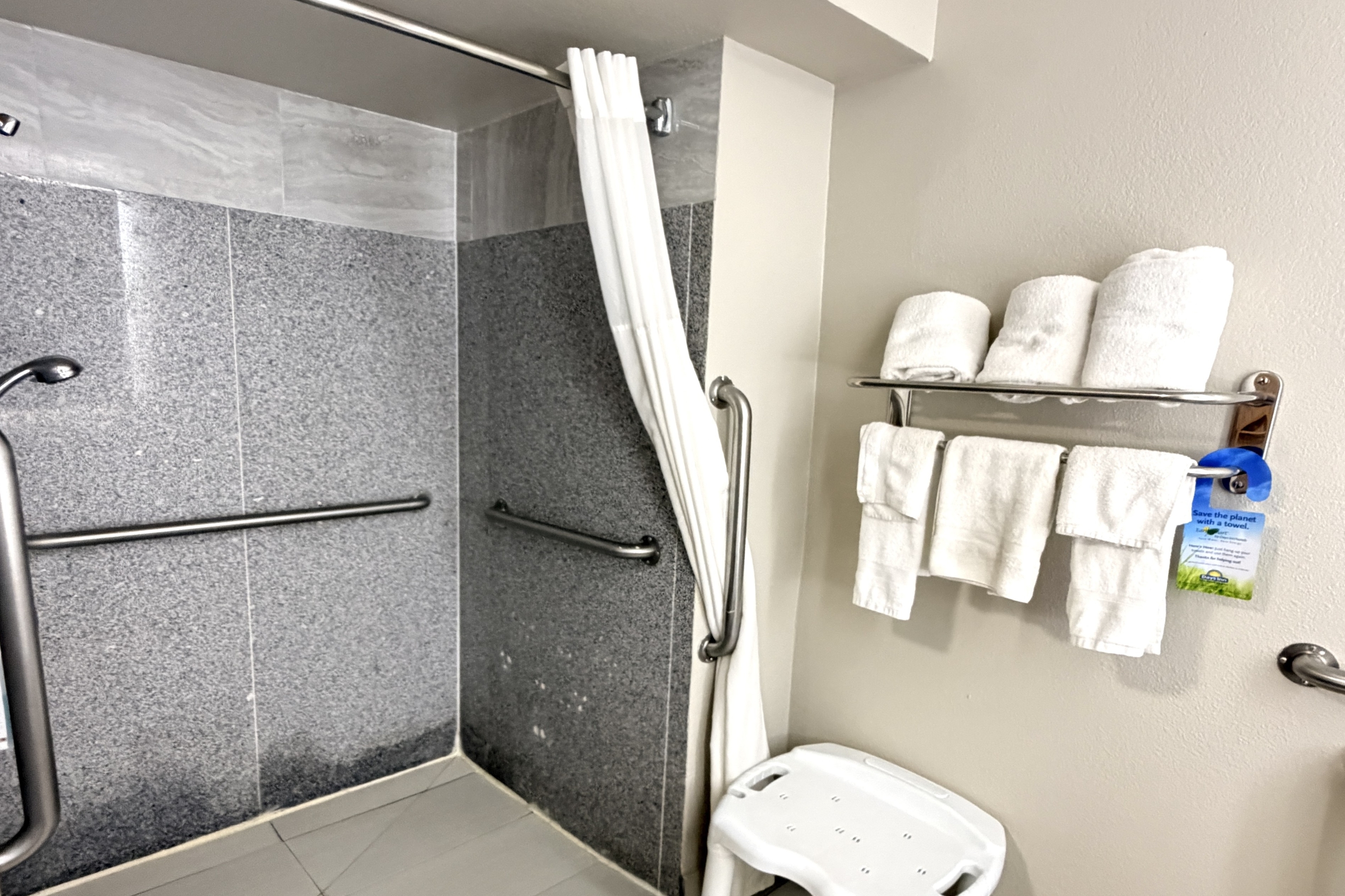 Guest room bath at the Days Inn by Wyndham Van Horn TX in Van Horn, Texas