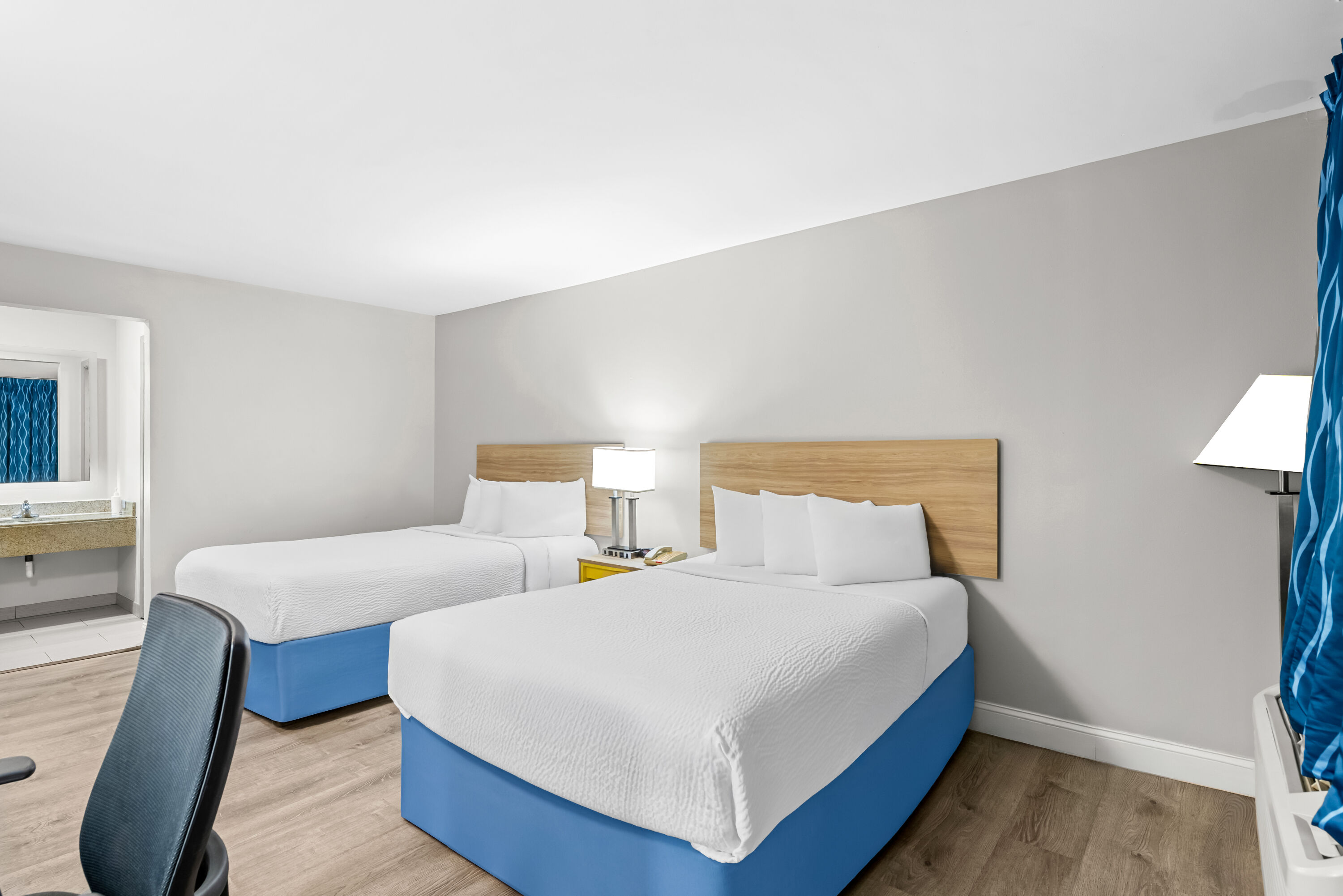 Double bed guest room at the Days Inn by Wyndham Chesapeake in Chesapeake, Virginia