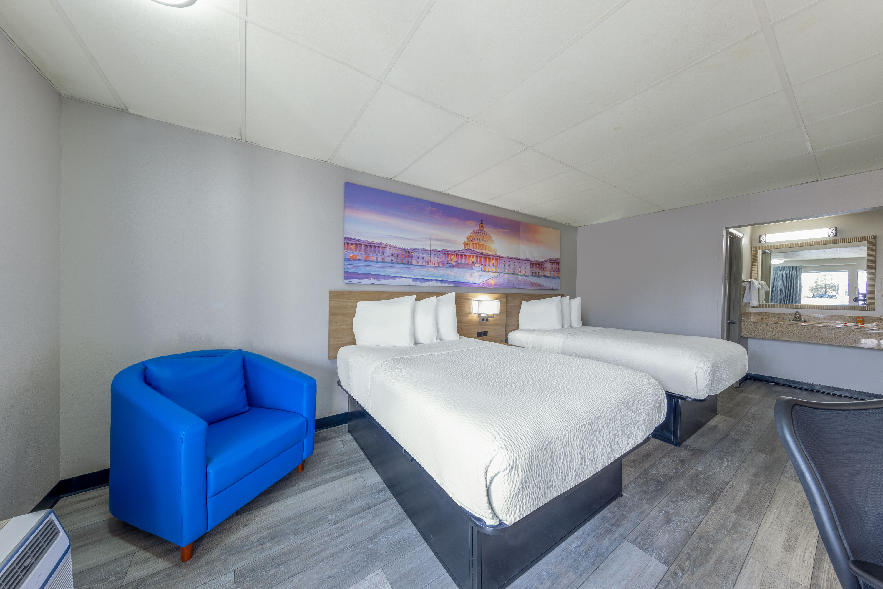 Guest room at the Days Inn by Wyndham Fredericksburg North in Fredericksburg, Virginia