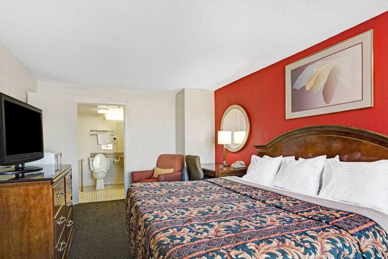 Guest room at the Days Inn Norfolk Military Circle in Norfolk, Virginia