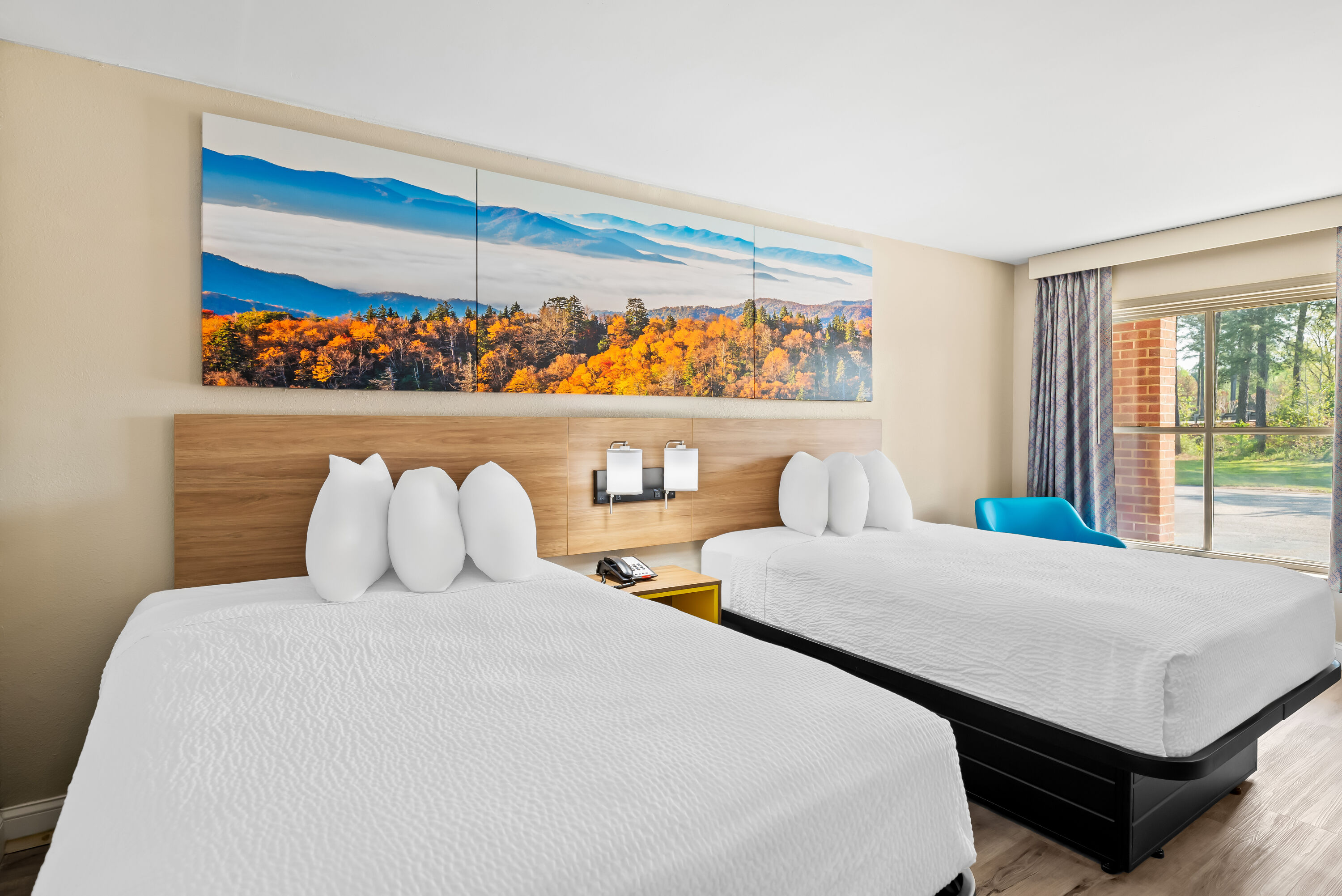 Double bed guest room at the Days Inn by Wyndham Petersburg/South Fort Lee in Petersburg, Virginia