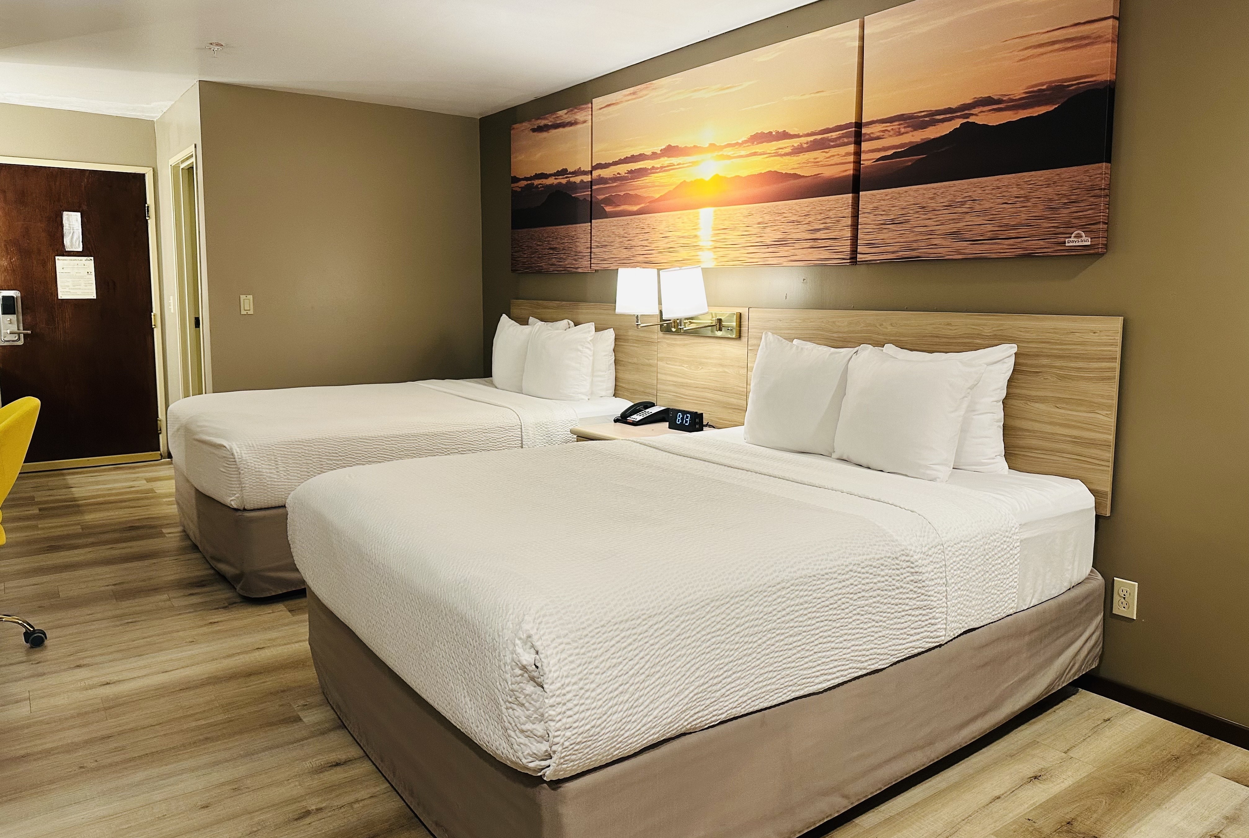 Guest room at the Days Inn by Wyndham Seatac Airport in Seattle, Washington