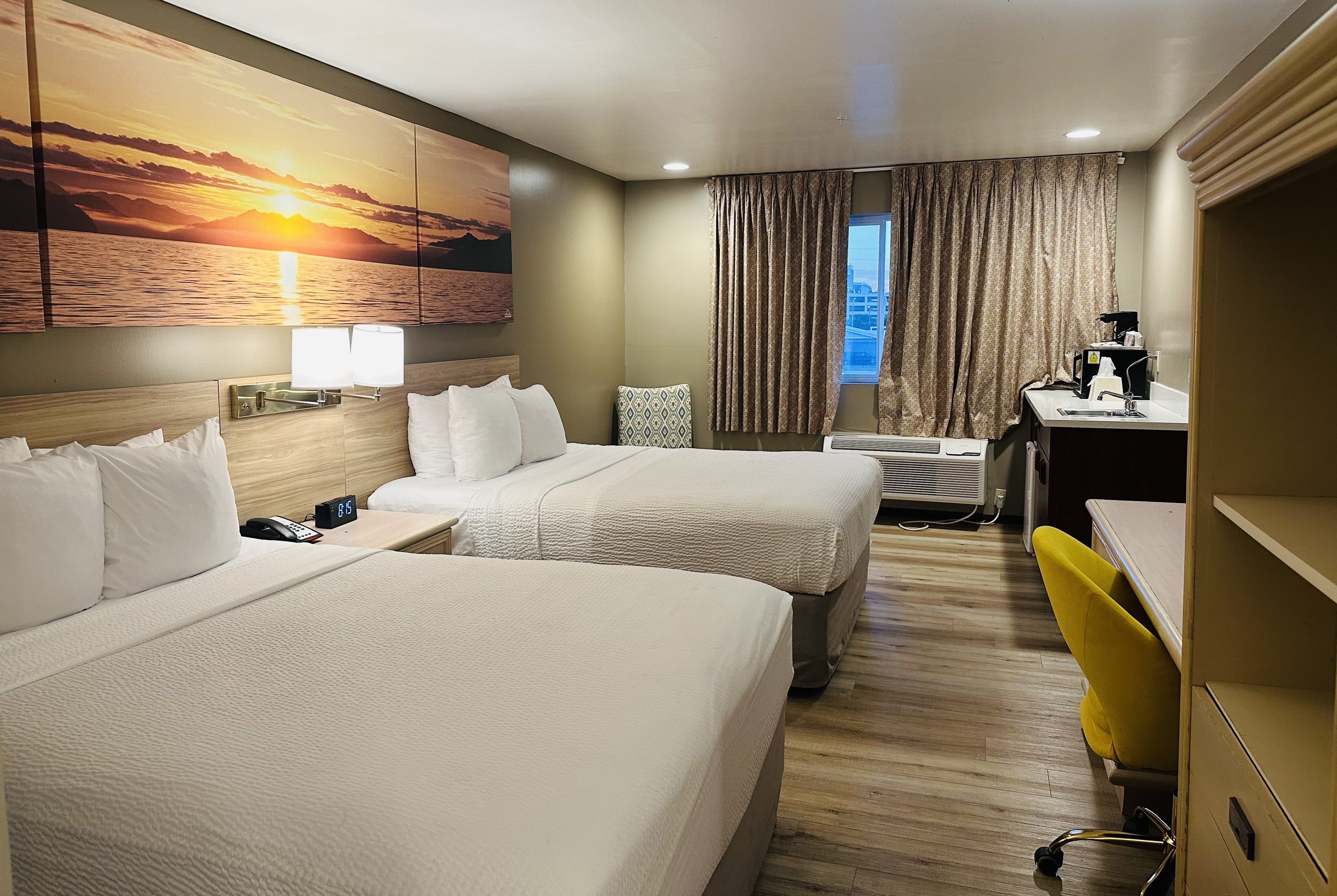 Guest room at the Days Inn by Wyndham Seatac Airport in Seattle, Washington