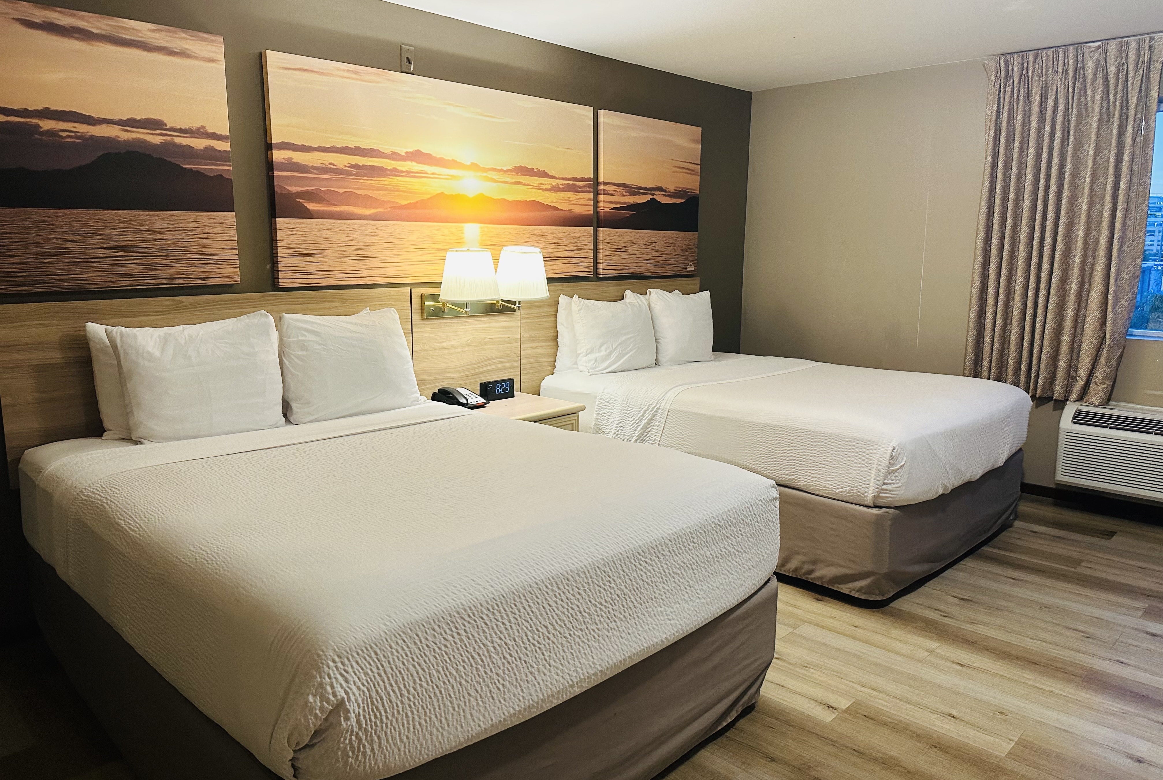 Guest room at the Days Inn by Wyndham Seatac Airport in Seattle, Washington