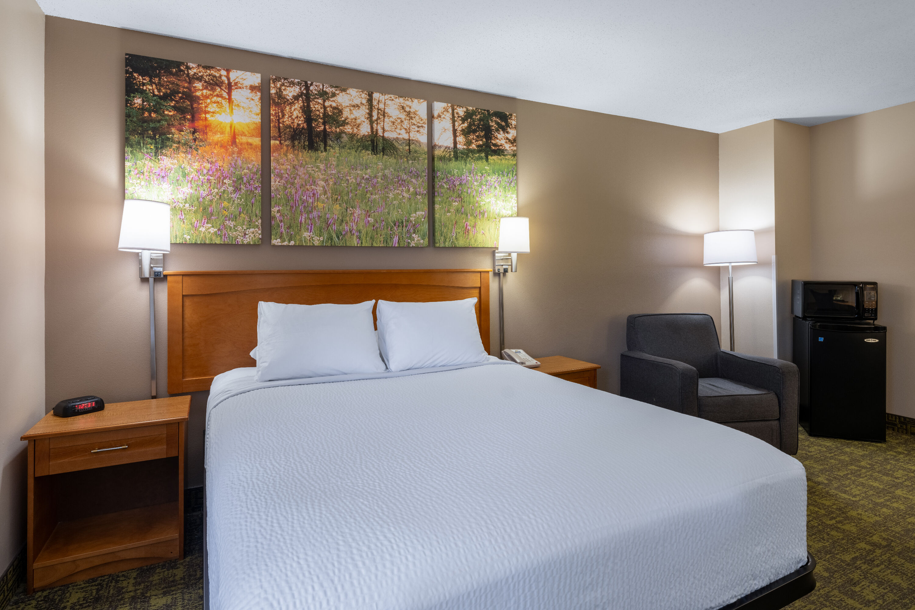 Guest room at the Days Inn & Suites by Wyndham Madison in Madison, Wisconsin