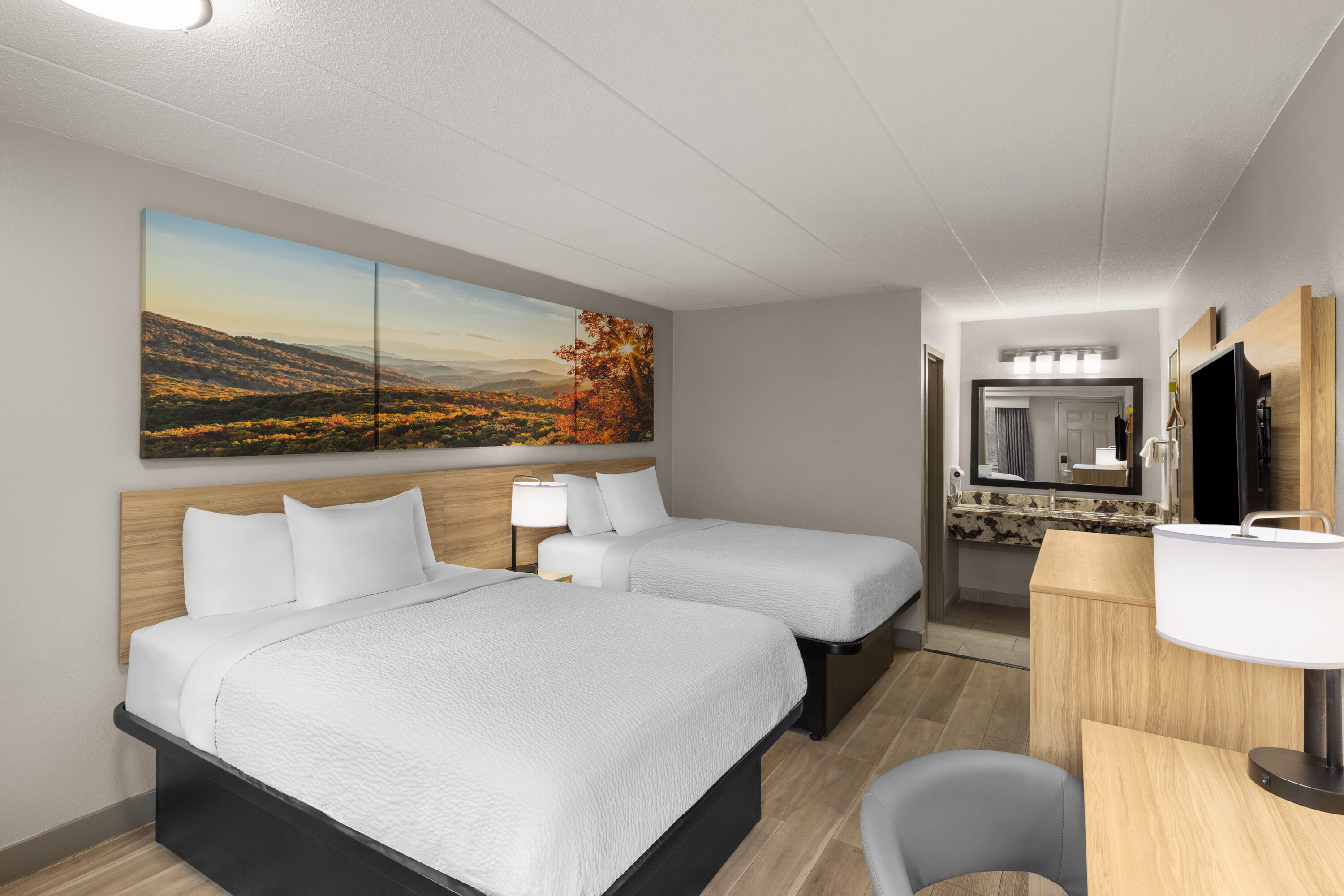 Guest room at the Days Inn by Wyndham Charleston WV in Charleston, West Virginia