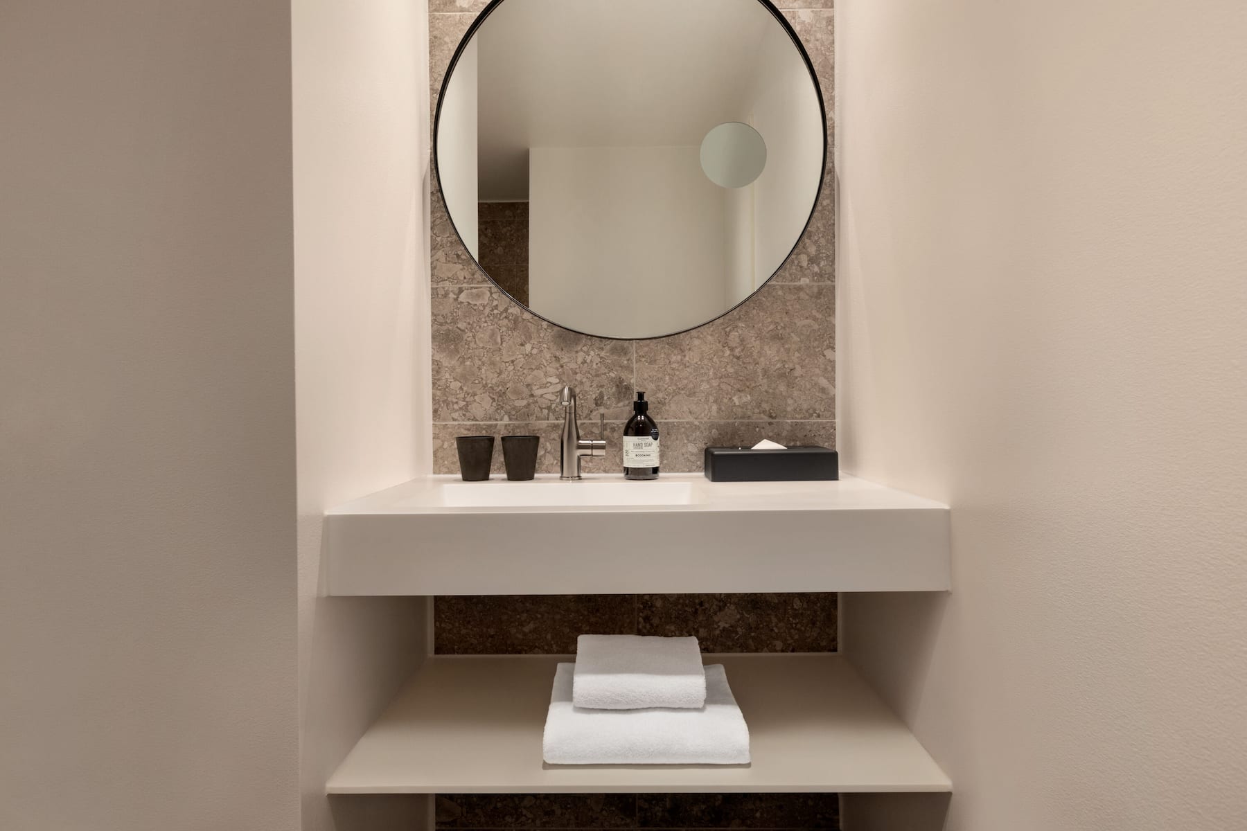 Guest room bath at the Comwell Copenhagen Portside Dolce by Wyndham in Copenhagen, Other than US/Canada