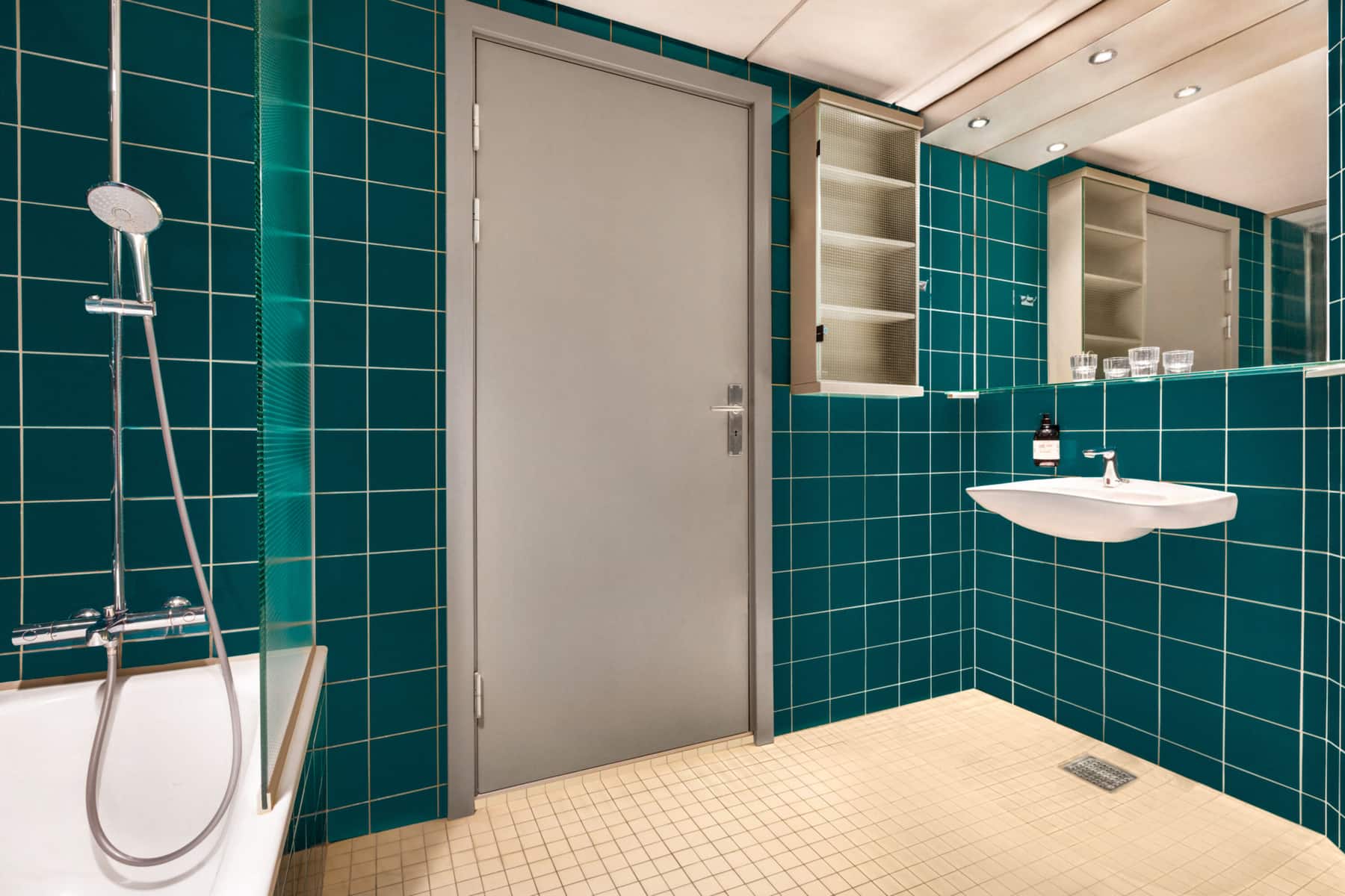 Guest room bath at the Comwell H. C. Andersen Odense Dolce by Wyndham in Odense C, Other than US/Canada