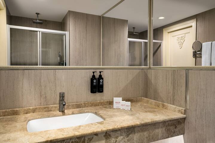 Guest room bath at the Dolce by Wyndham Cesme Alacati in Cesme, Other than US/Canada