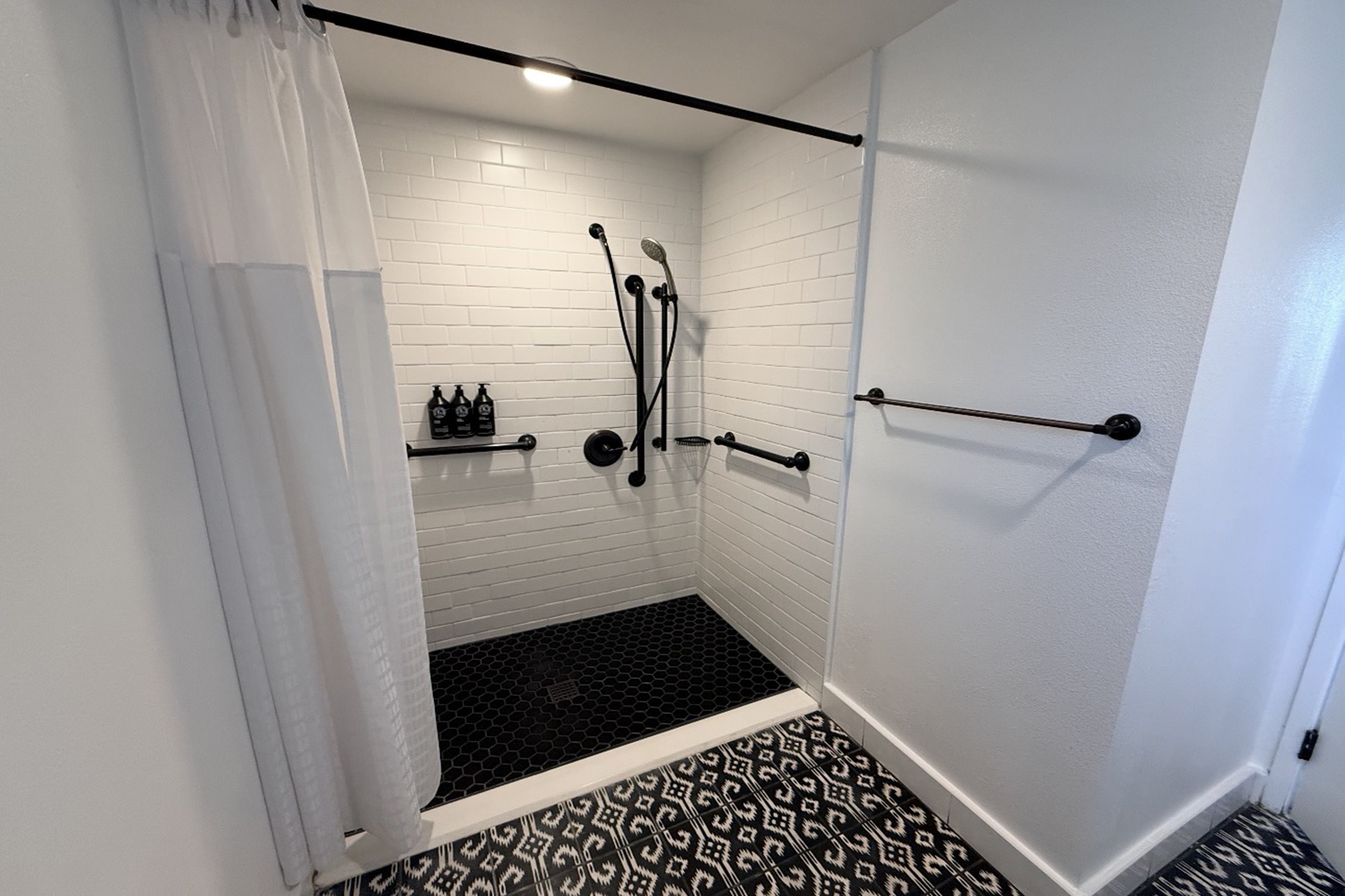 Guest room bath at the V Capri Palm Springs, a Dolce by Wyndham in Palm Springs, California