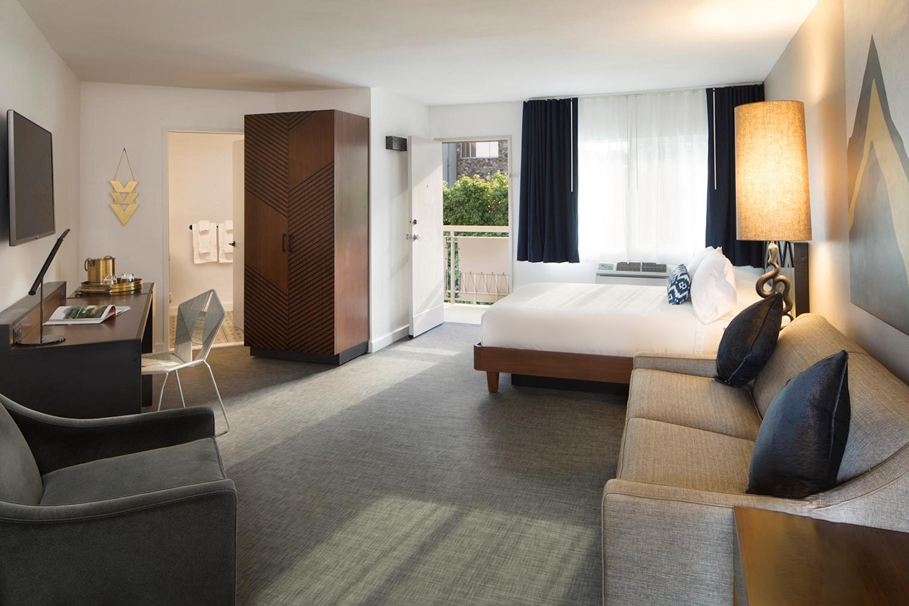 Guest room at the V Capri Palm Springs, a Dolce by Wyndham in Palm Springs, California