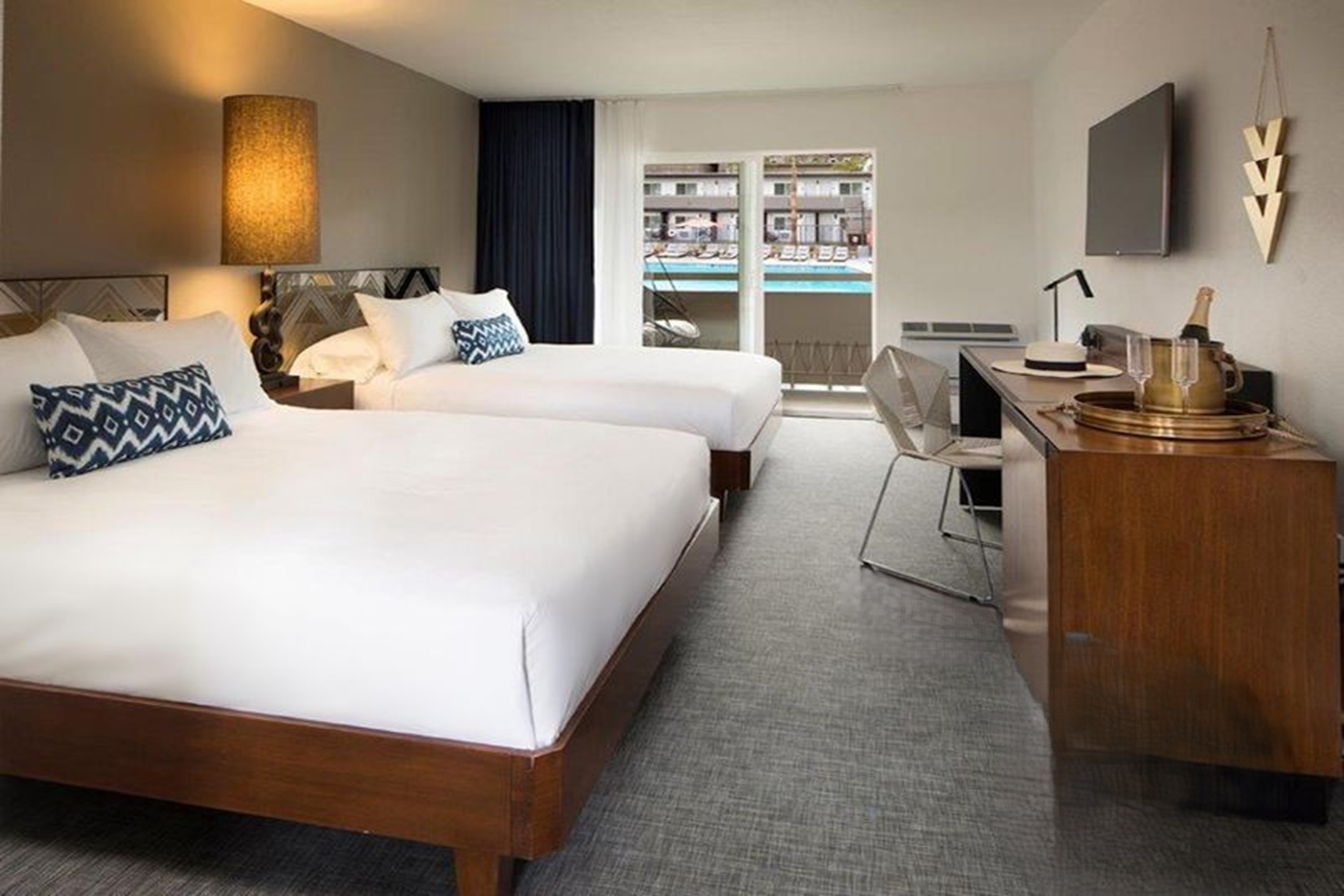 Guest room at the V Capri Palm Springs, a Dolce by Wyndham in Palm Springs, California