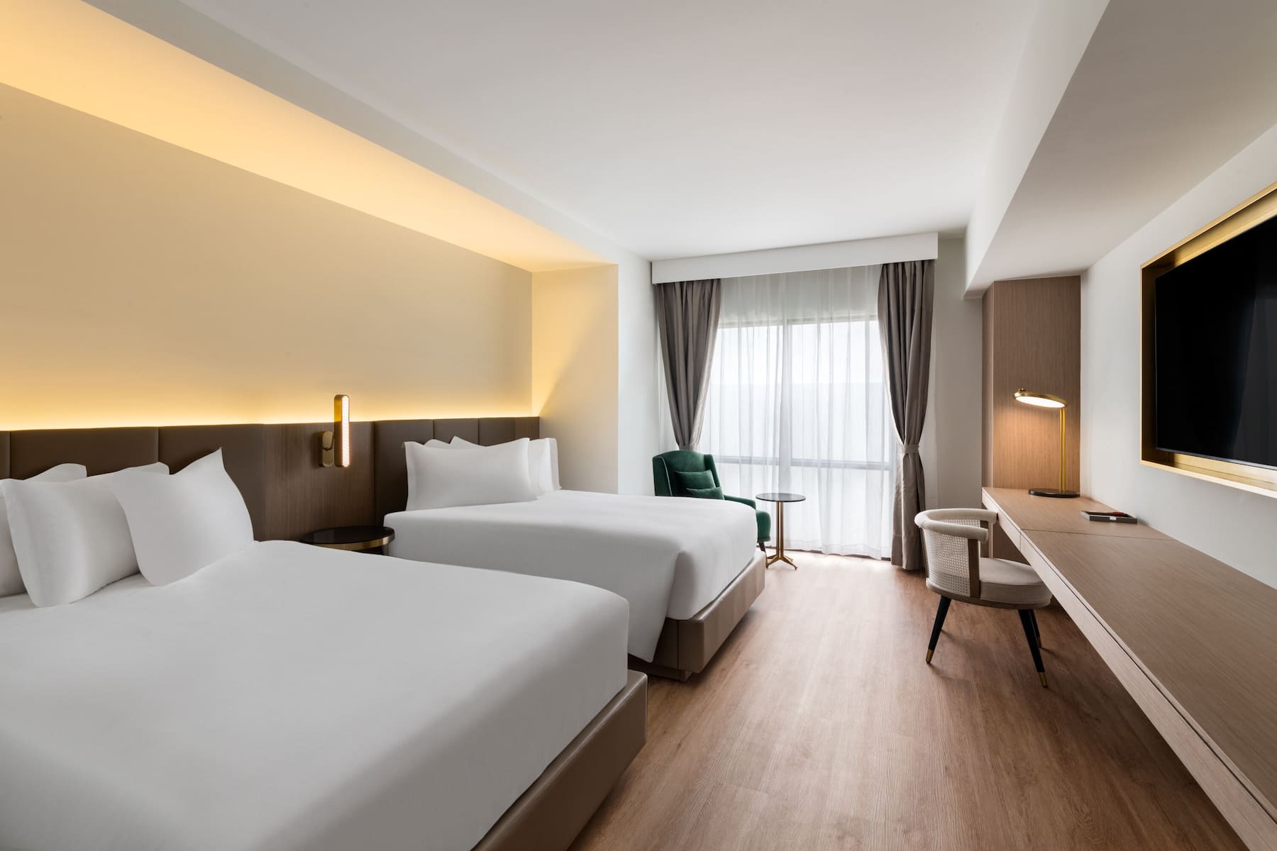 Guest room at the Dolce by Wyndham Hollywood in Hollywood, Florida