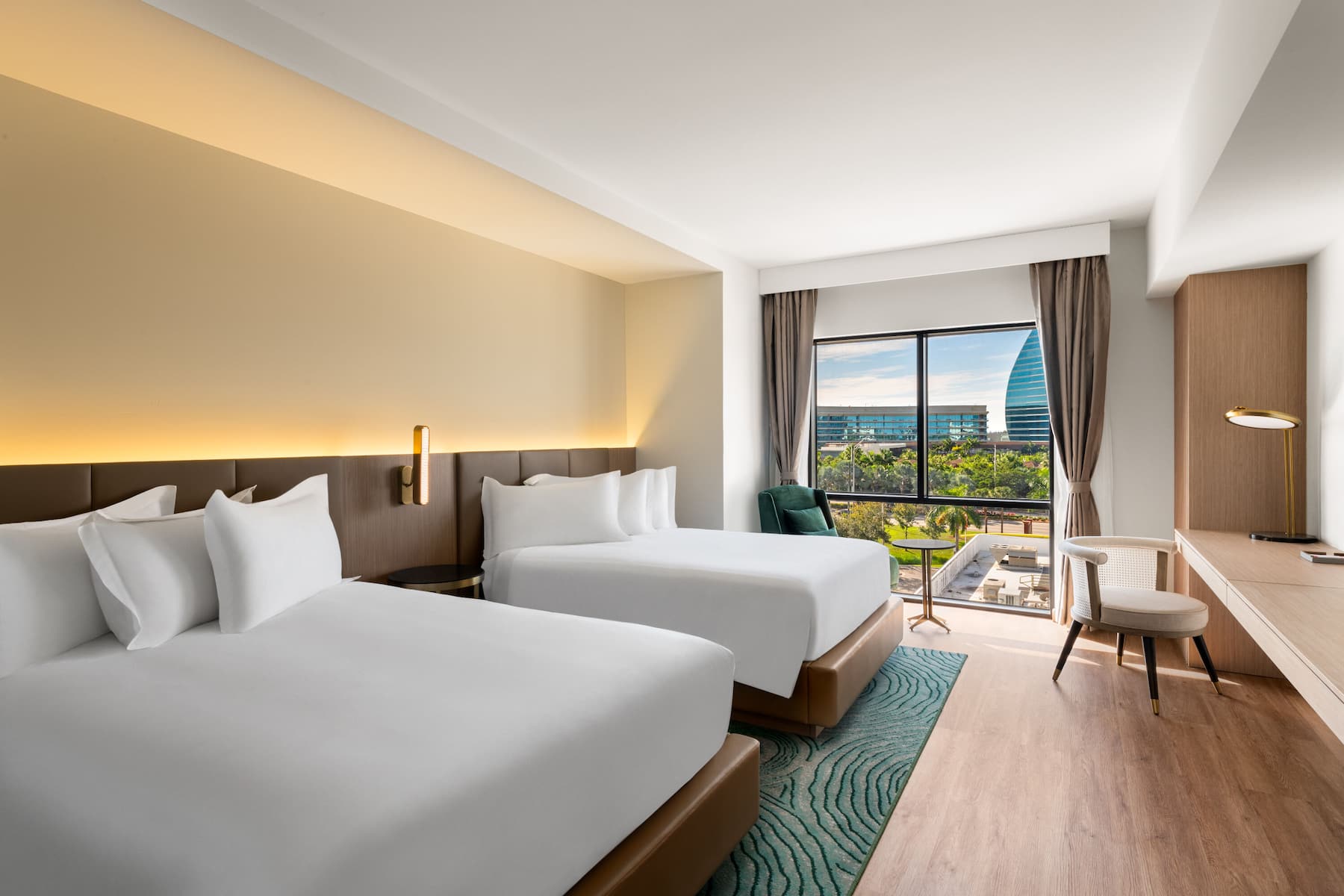 Guest room at the Dolce by Wyndham Hollywood in Hollywood, Florida