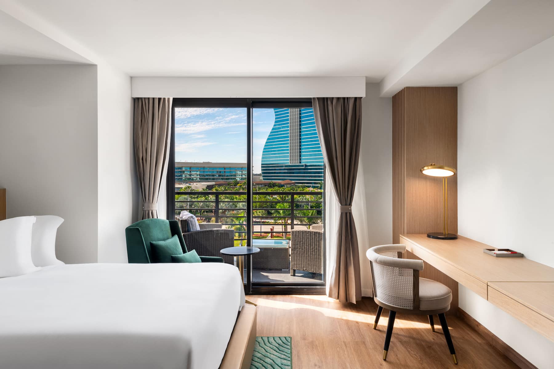 Guest room at the Dolce by Wyndham Hollywood in Hollywood, Florida