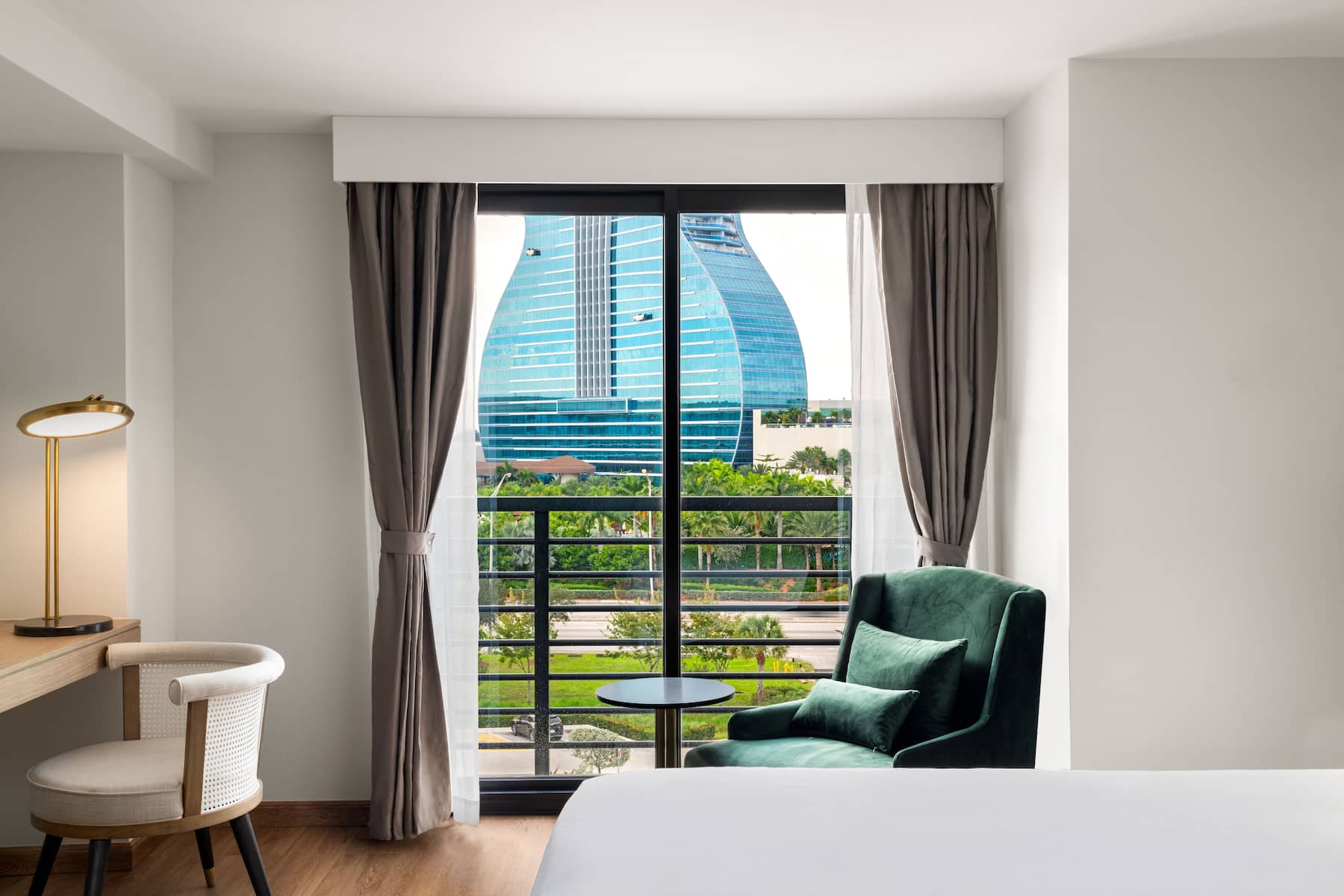 Guest room at the Dolce by Wyndham Hollywood in Hollywood, Florida