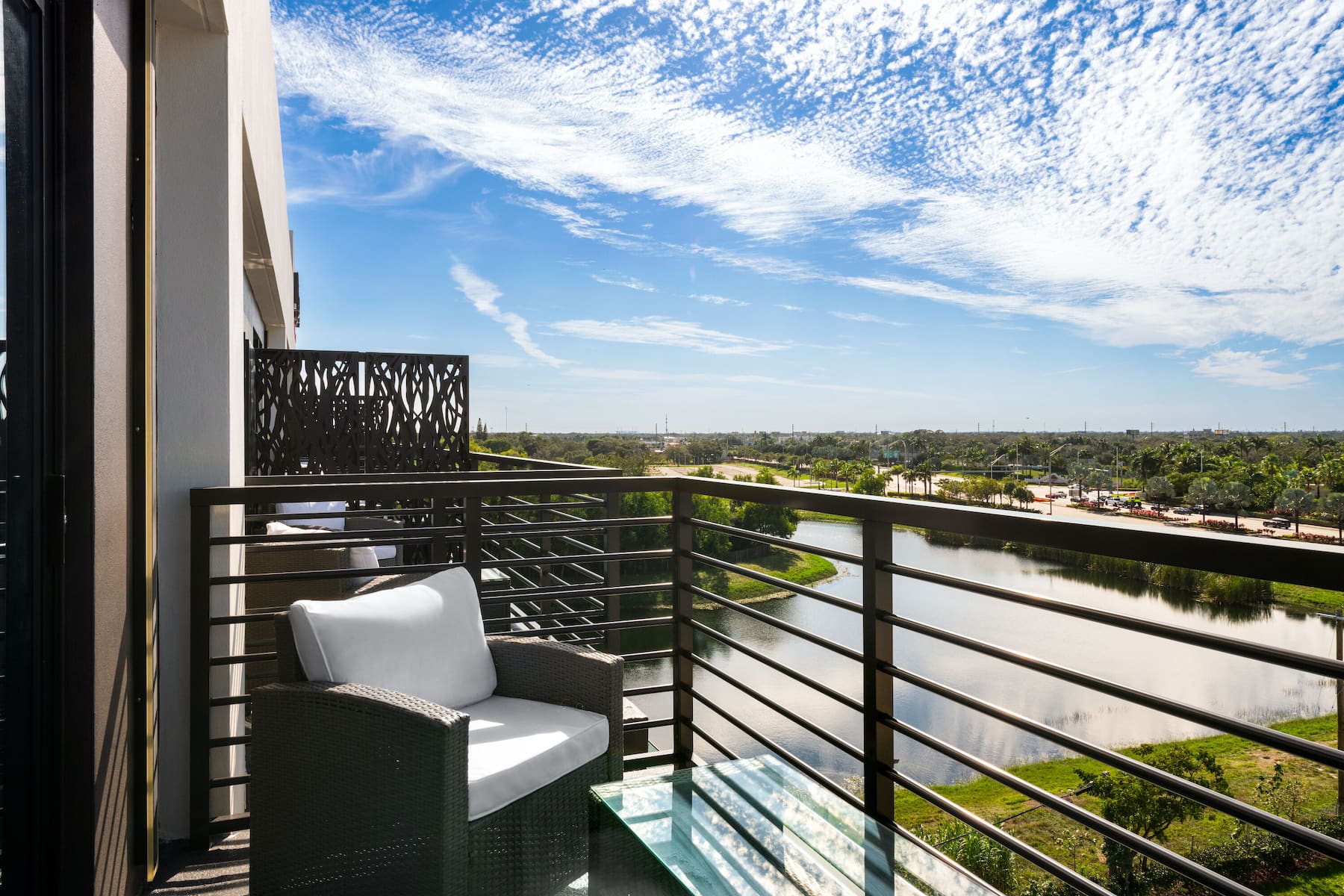 Guest room patio at the Dolce by Wyndham Hollywood in Hollywood, Florida