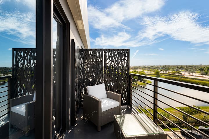 Guest room patio at the Dolce by Wyndham Hollywood in Hollywood, Florida