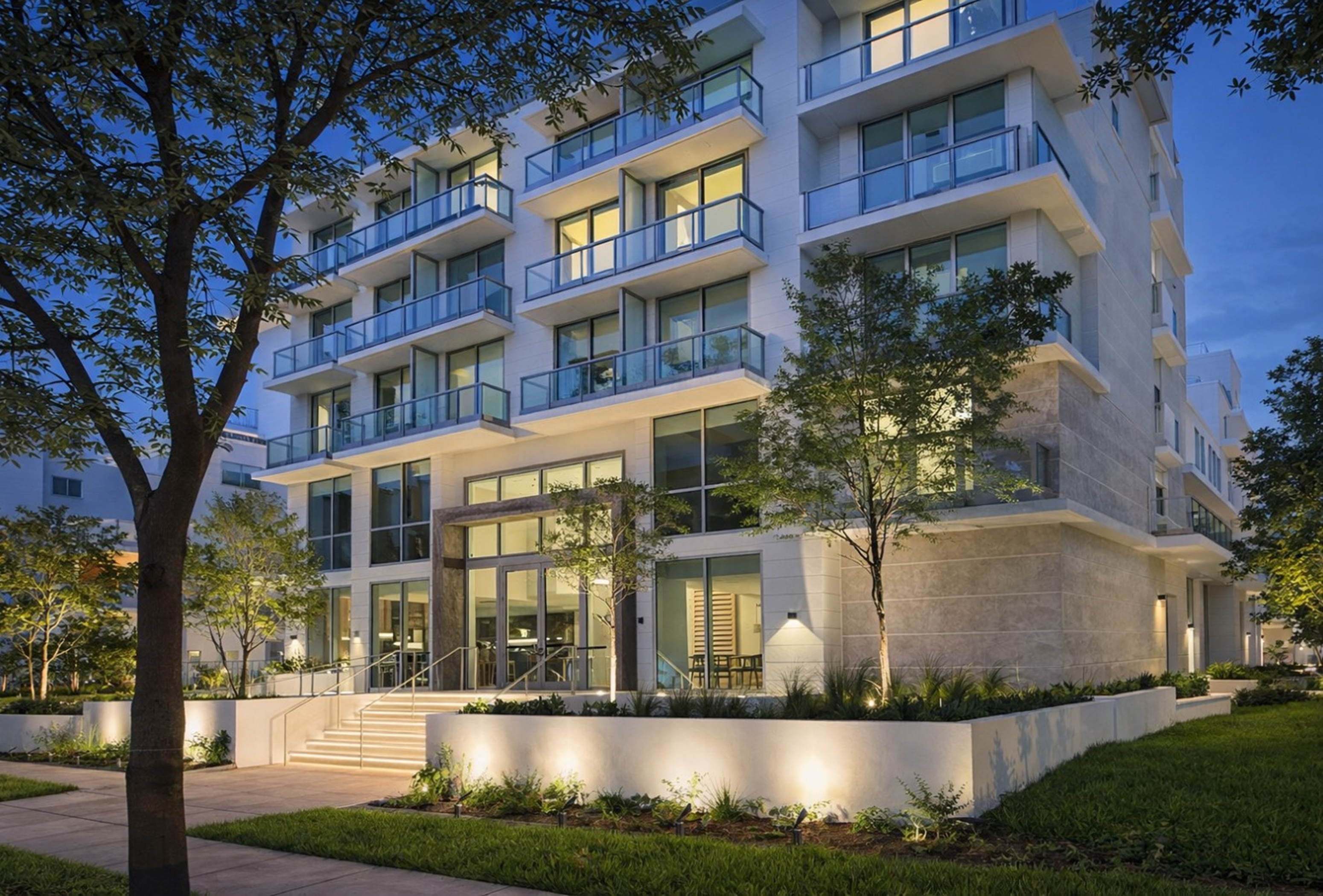 Exterior Night Image of Dolce by Wyndham Miami Beach hotel in Miami Beach, Florida