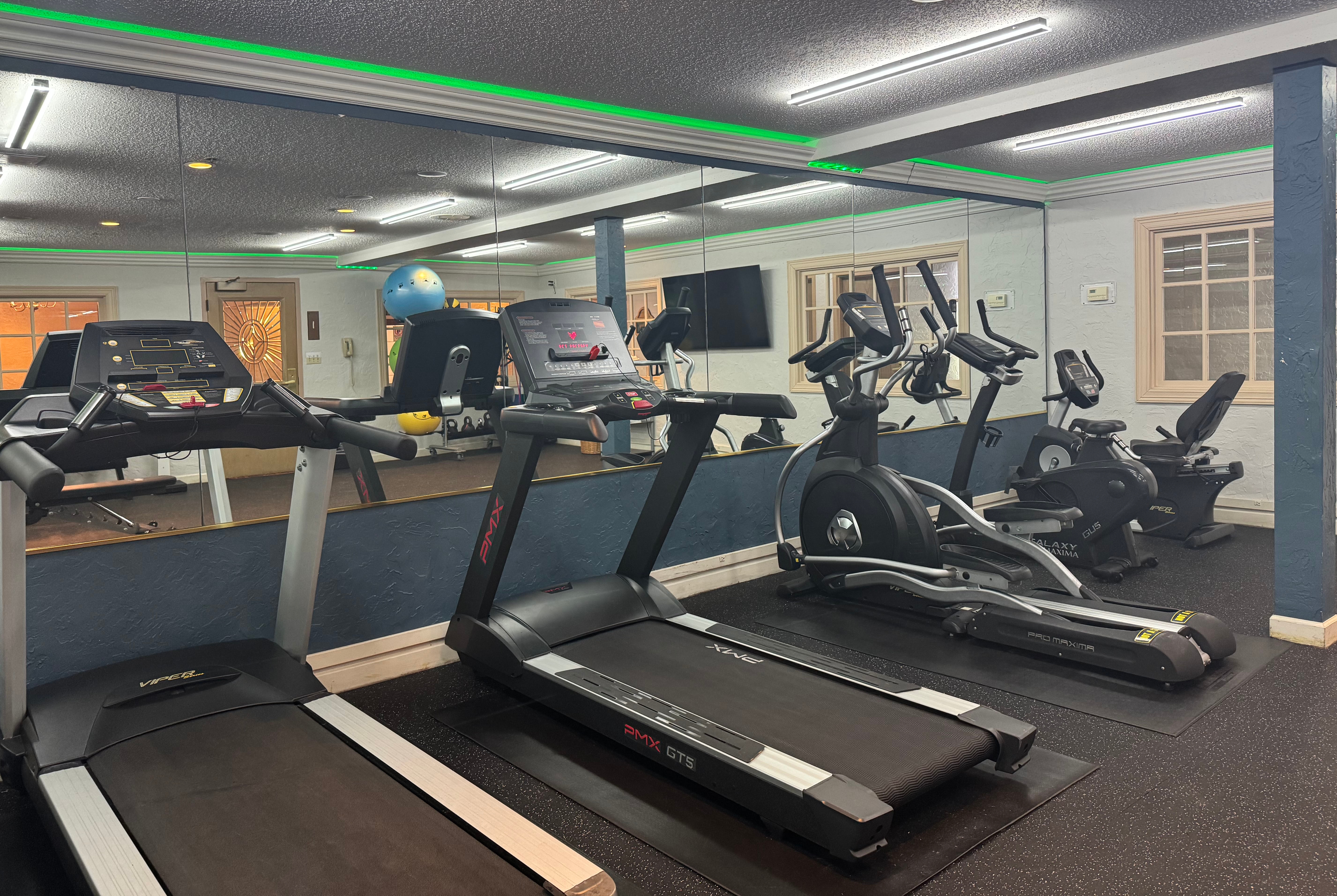 Fitness room at Chateau Hotel and Conference Center in Bloomington, Illinois