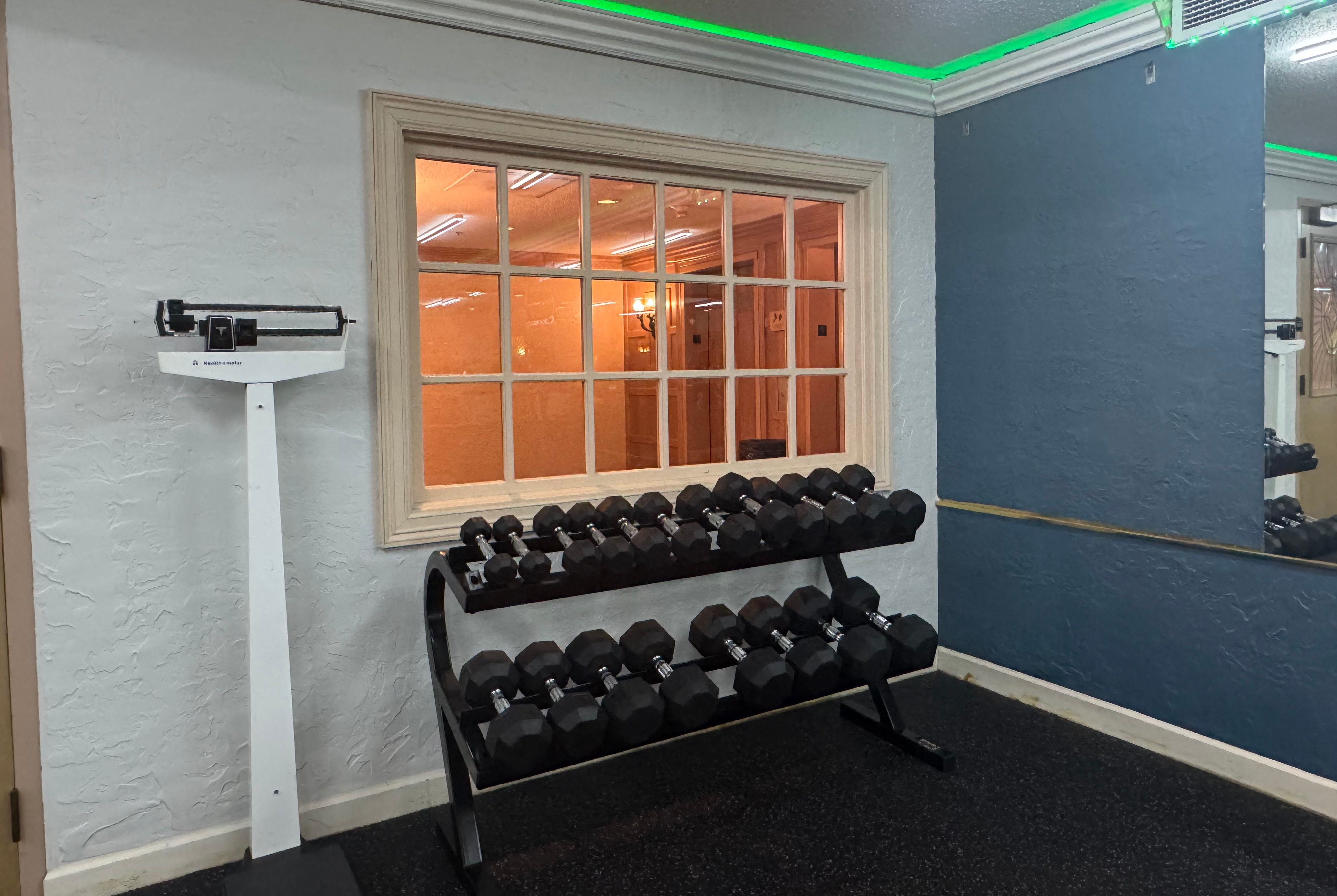 Fitness room at Chateau Hotel and Conference Center in Bloomington, Illinois