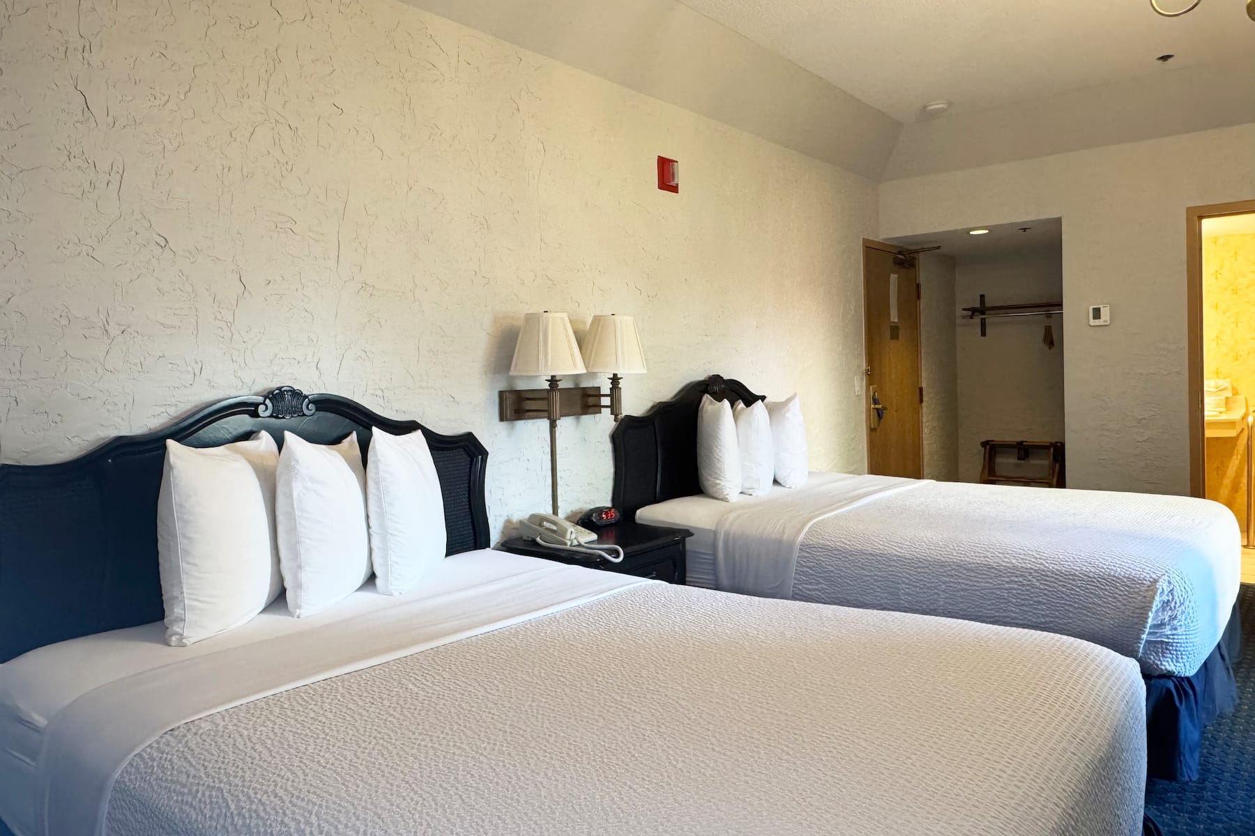 Guest room at the Chateau Hotel and Conference Center in Bloomington, Illinois
