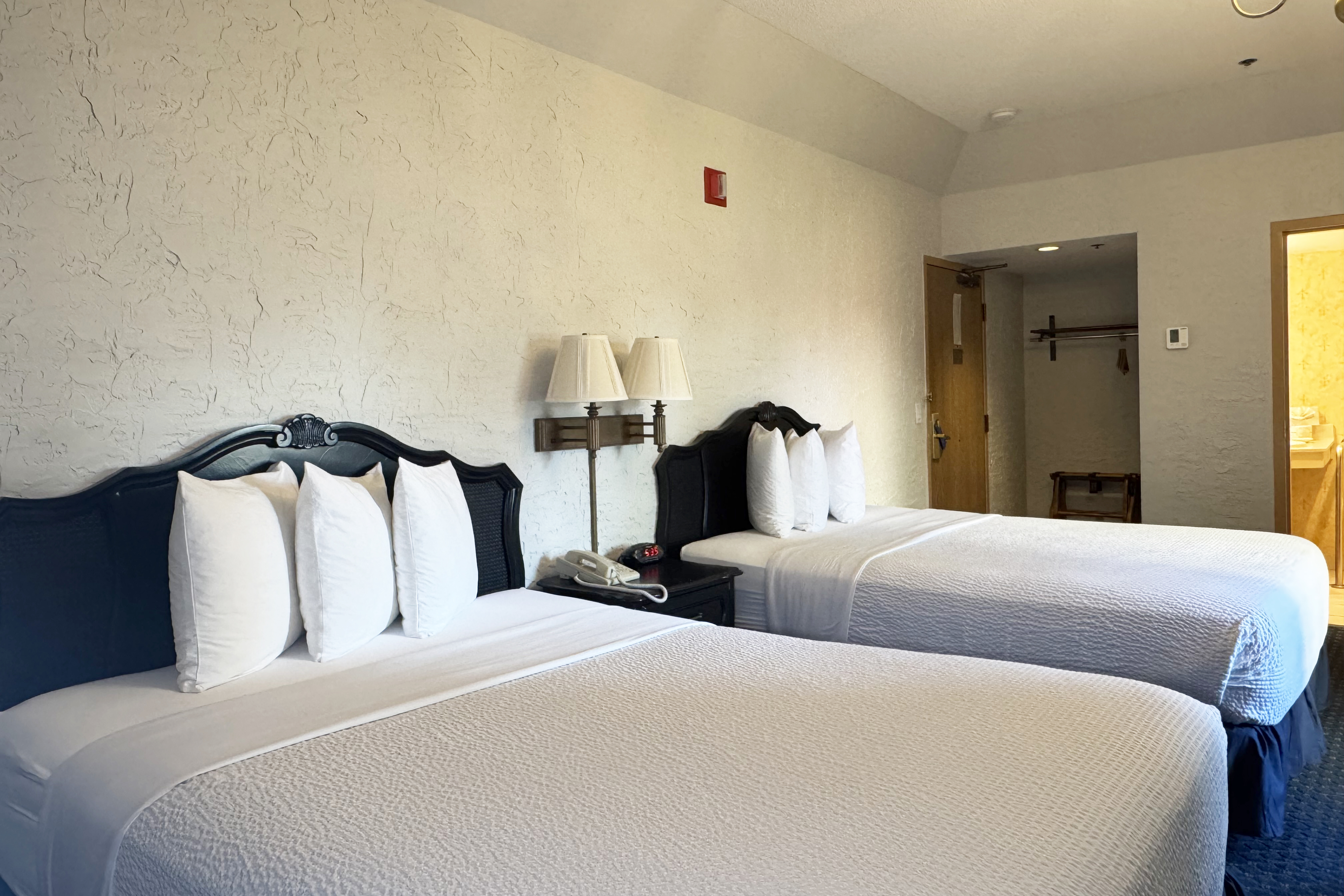 Guest room at the Chateau Hotel and Conference Center in Bloomington, Illinois
