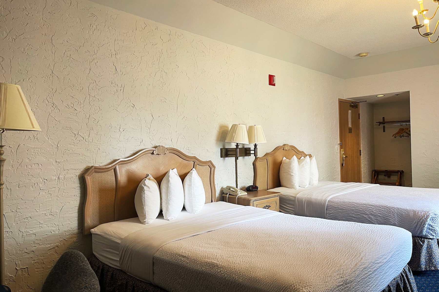 Guest room at the Chateau Hotel and Conference Center in Bloomington, Illinois