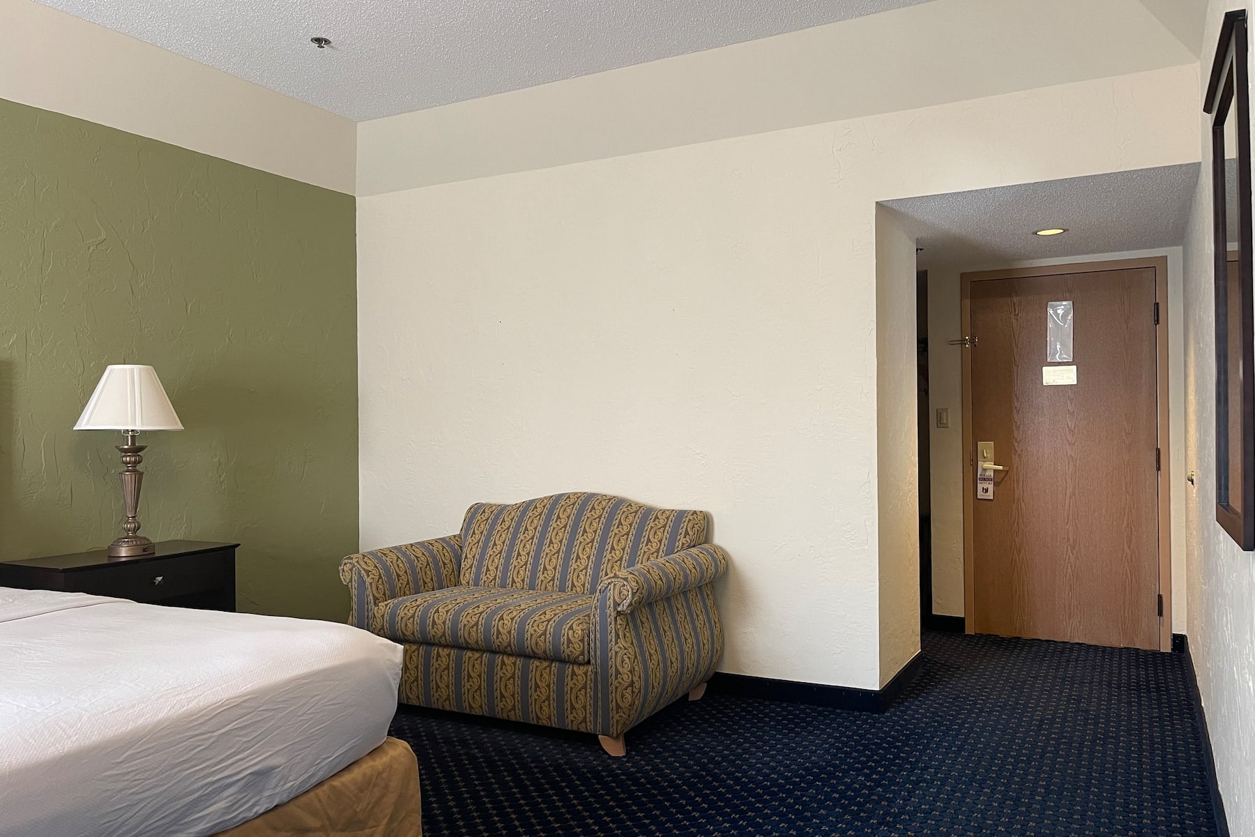 Guest room at the Chateau Hotel and Conference Center in Bloomington, Illinois