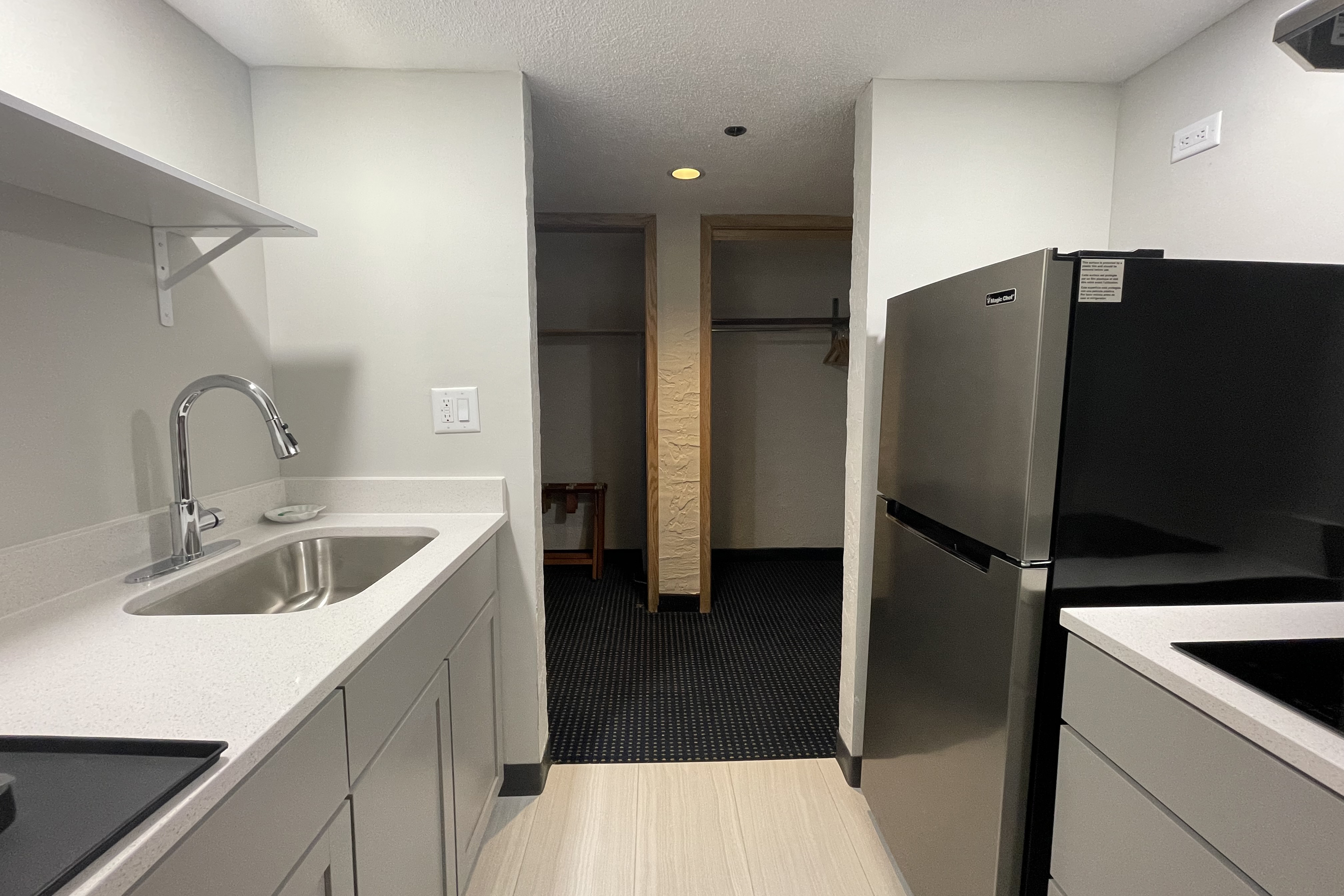 Guest room at the Chateau Hotel and Conference Center in Bloomington, Illinois