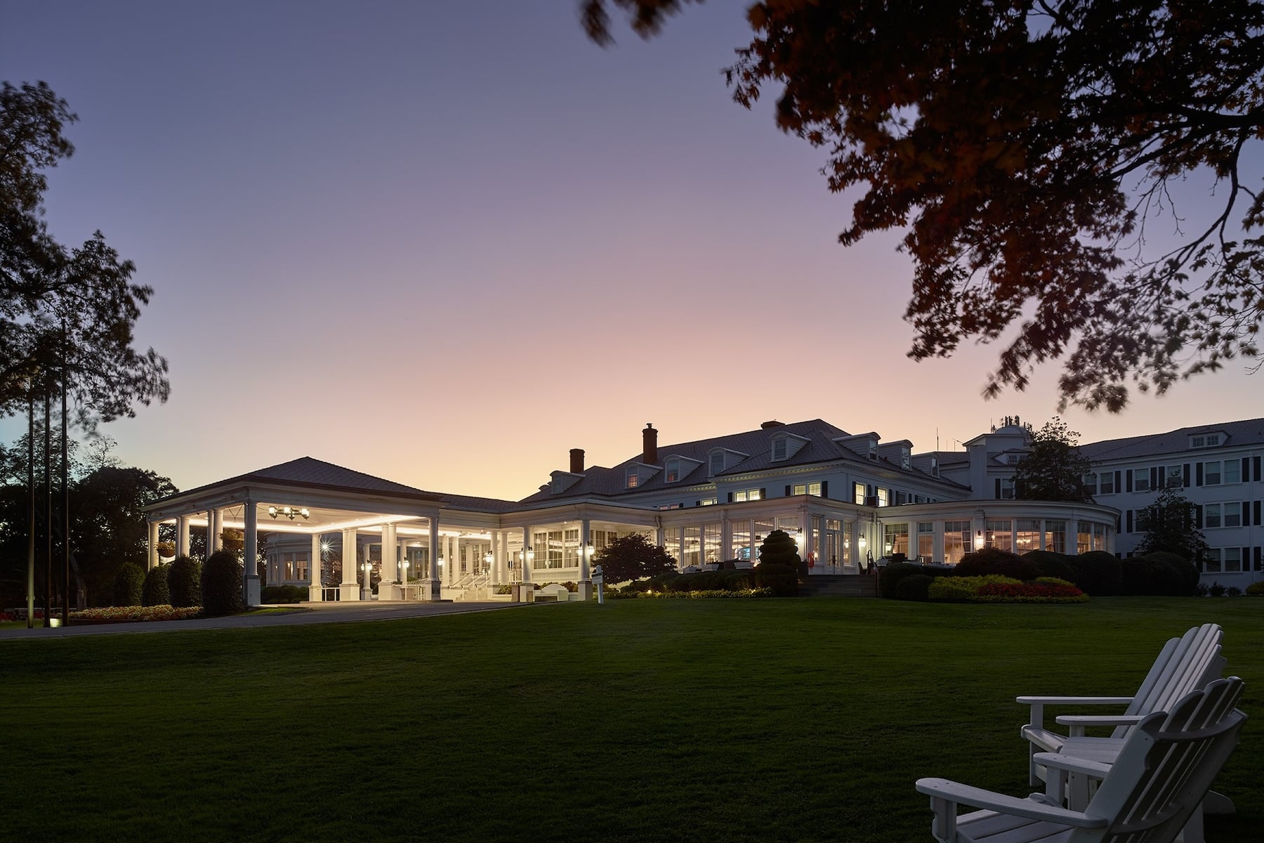 Exterior Night Image of Seaview Hotel, a Dolce by Wyndham hotel in Galloway, New Jersey