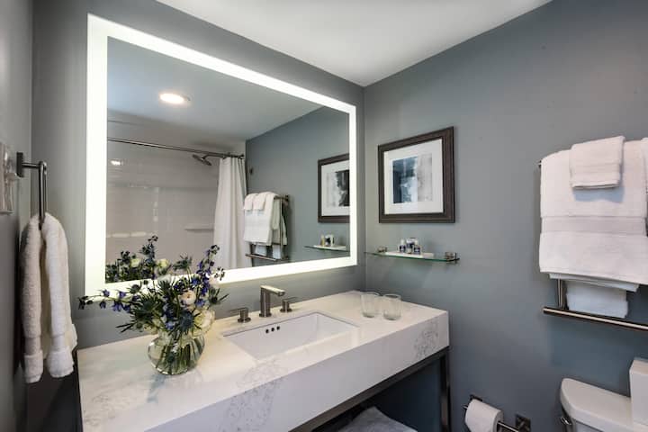 Guest room at the Seaview Hotel, a Dolce by Wyndham in Galloway, New Jersey
