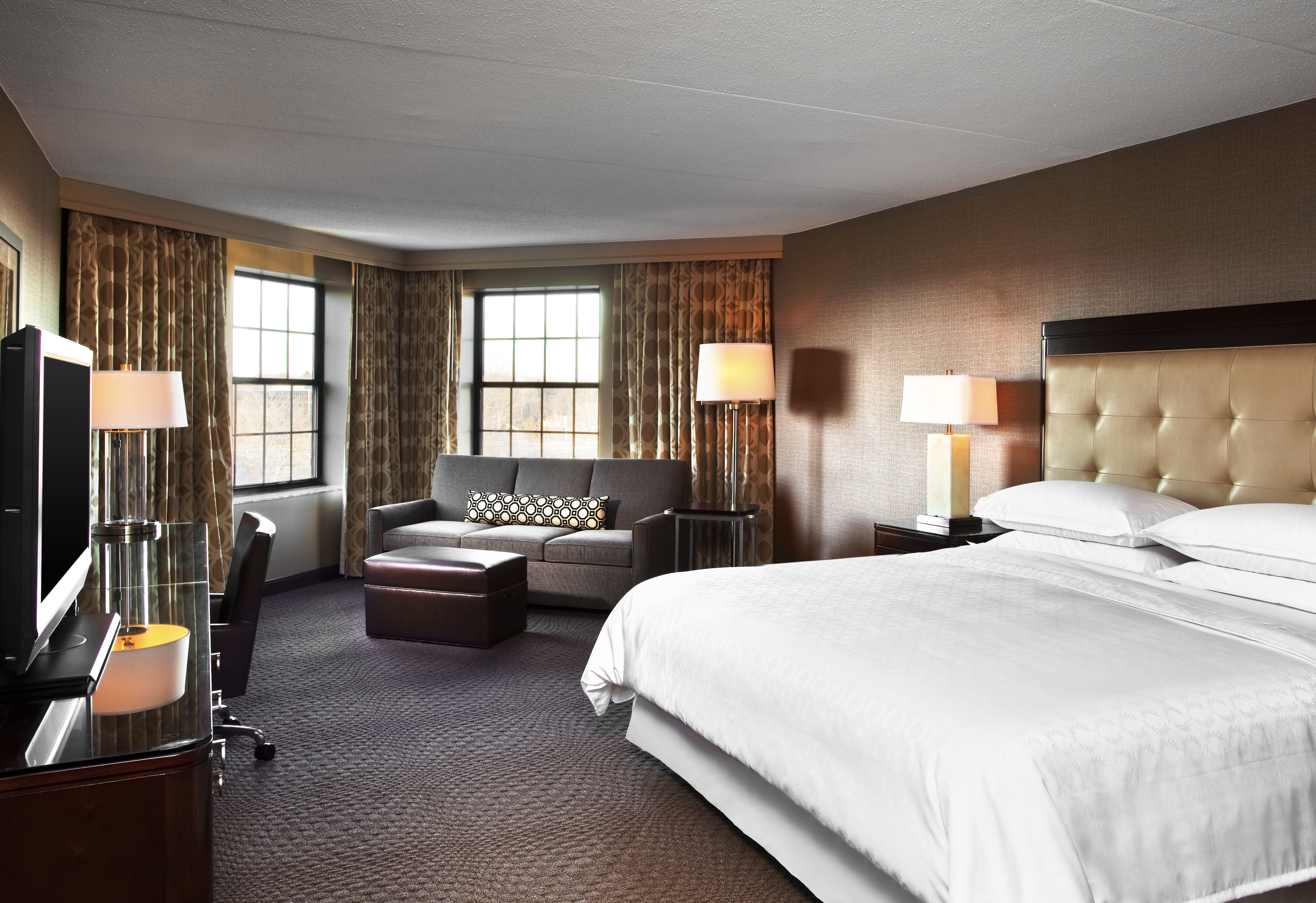 Guest room at the Dolce by Wyndham Parsippany in Parsippany, New Jersey