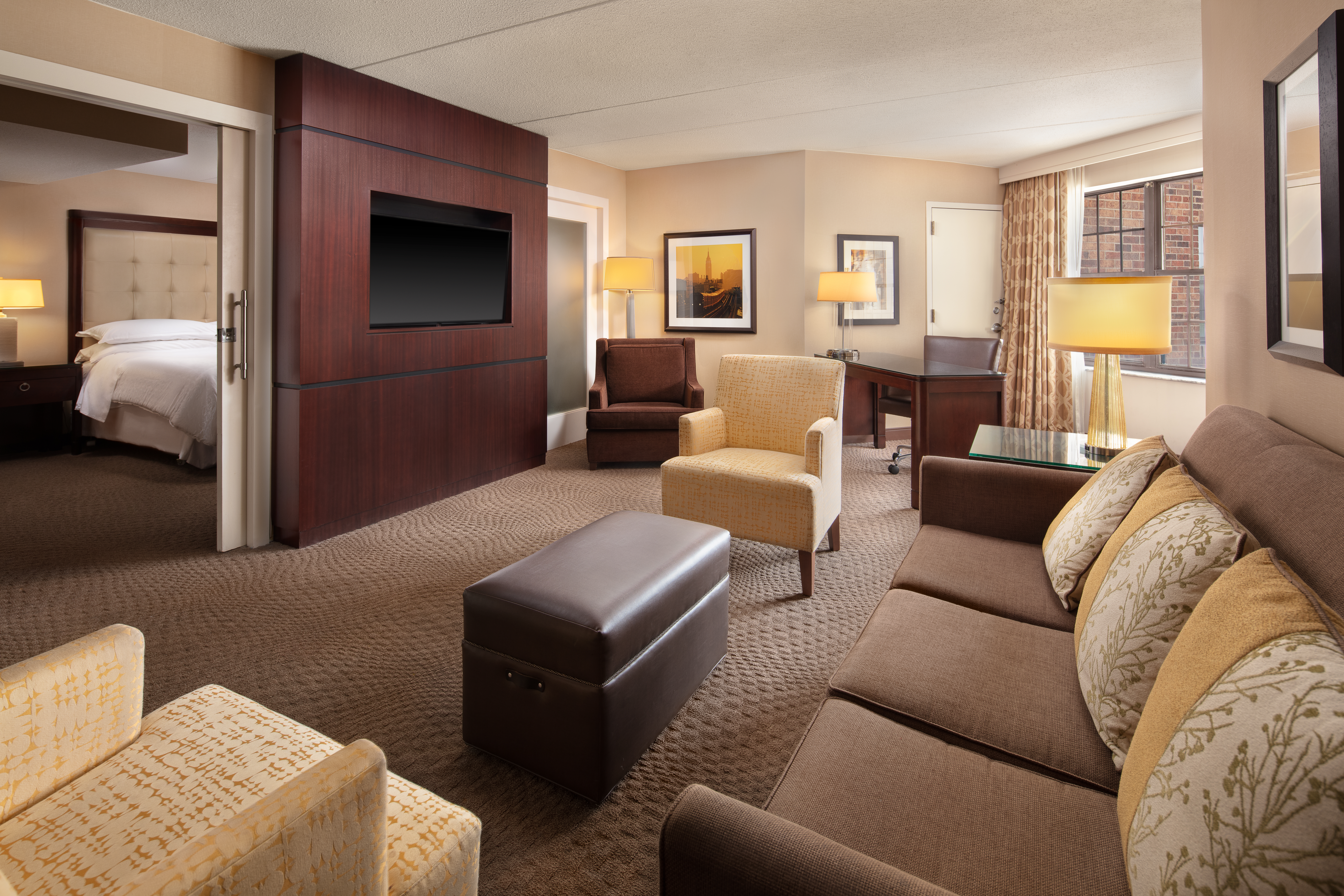 Guest room at the Dolce by Wyndham Parsippany in Parsippany, New Jersey