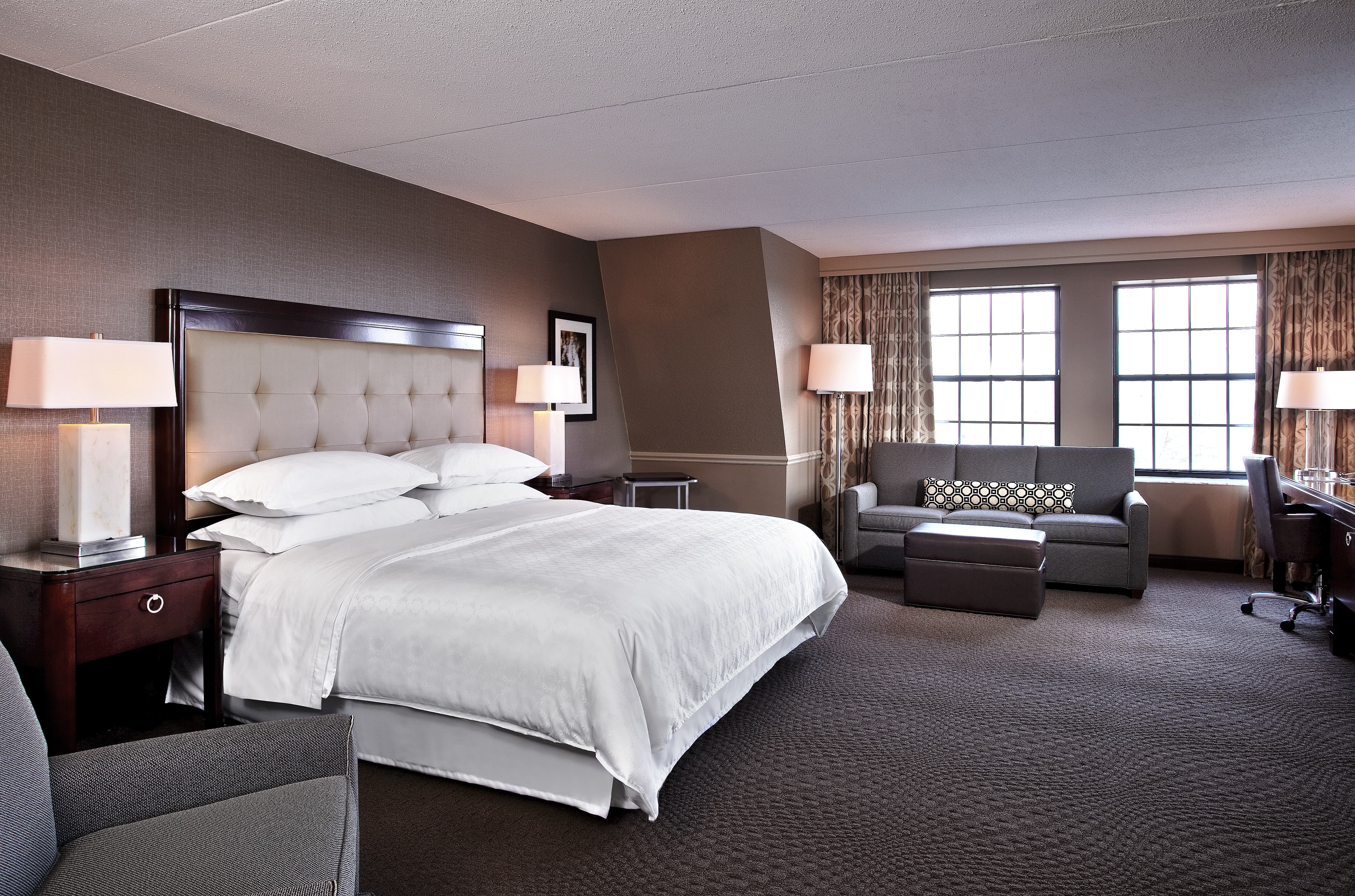 Guest room at the Dolce by Wyndham Parsippany in Parsippany, New Jersey