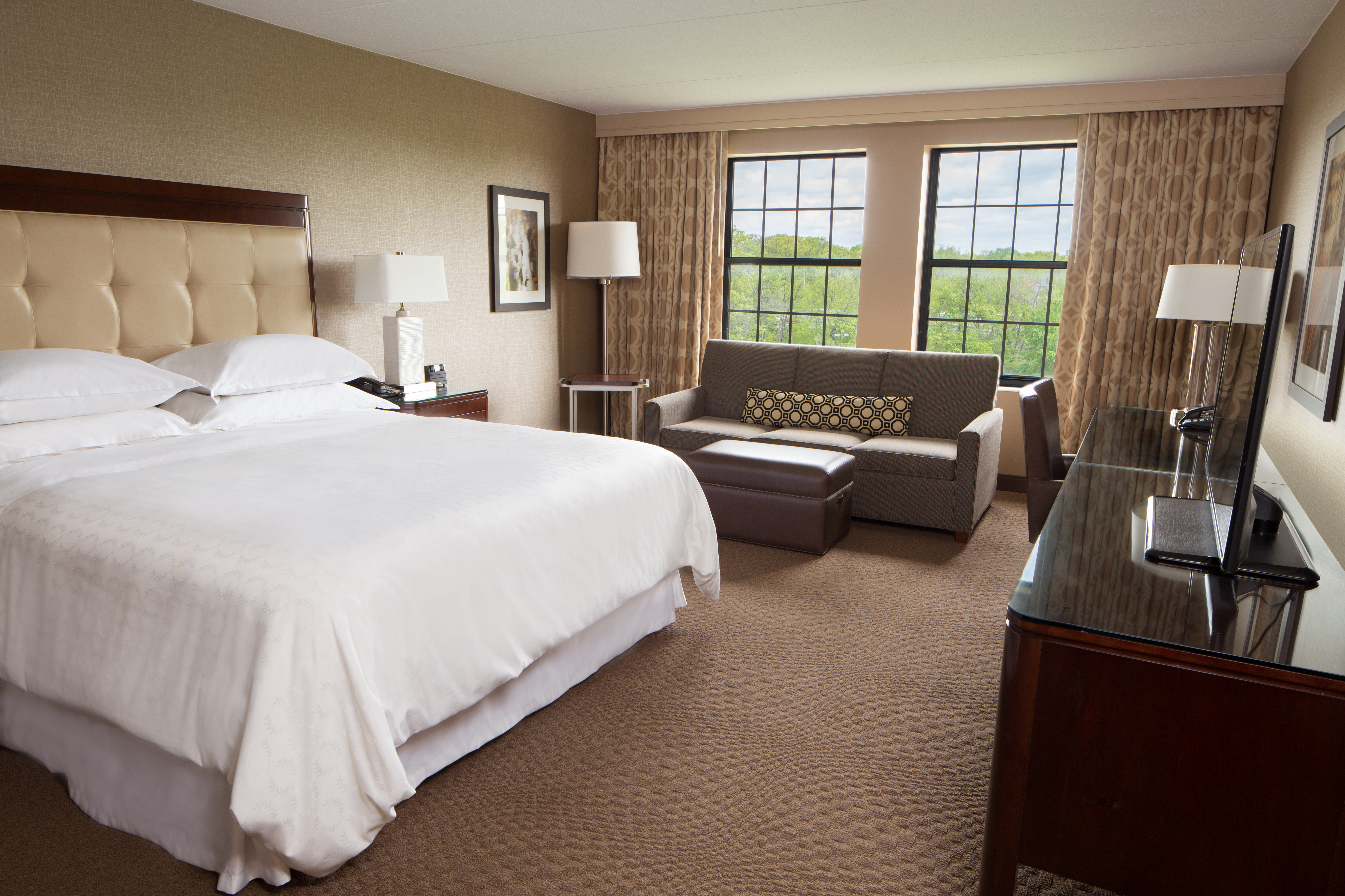 Guest room at the Dolce by Wyndham Parsippany in Parsippany, New Jersey