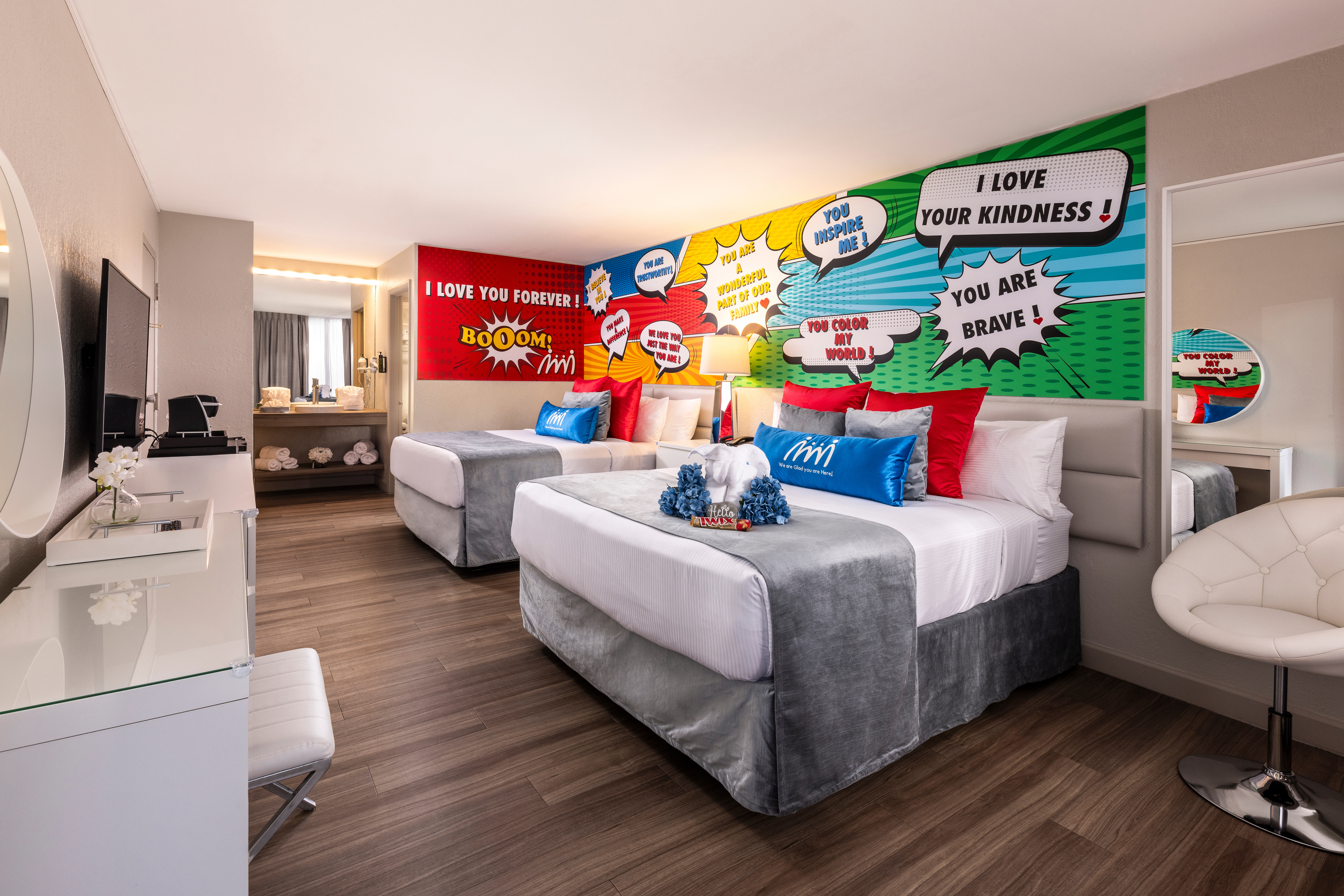 Guest room at the Magic Moment Resort & Kids Club, Dazzler Select by Wyndham in Kissimmee, Florida