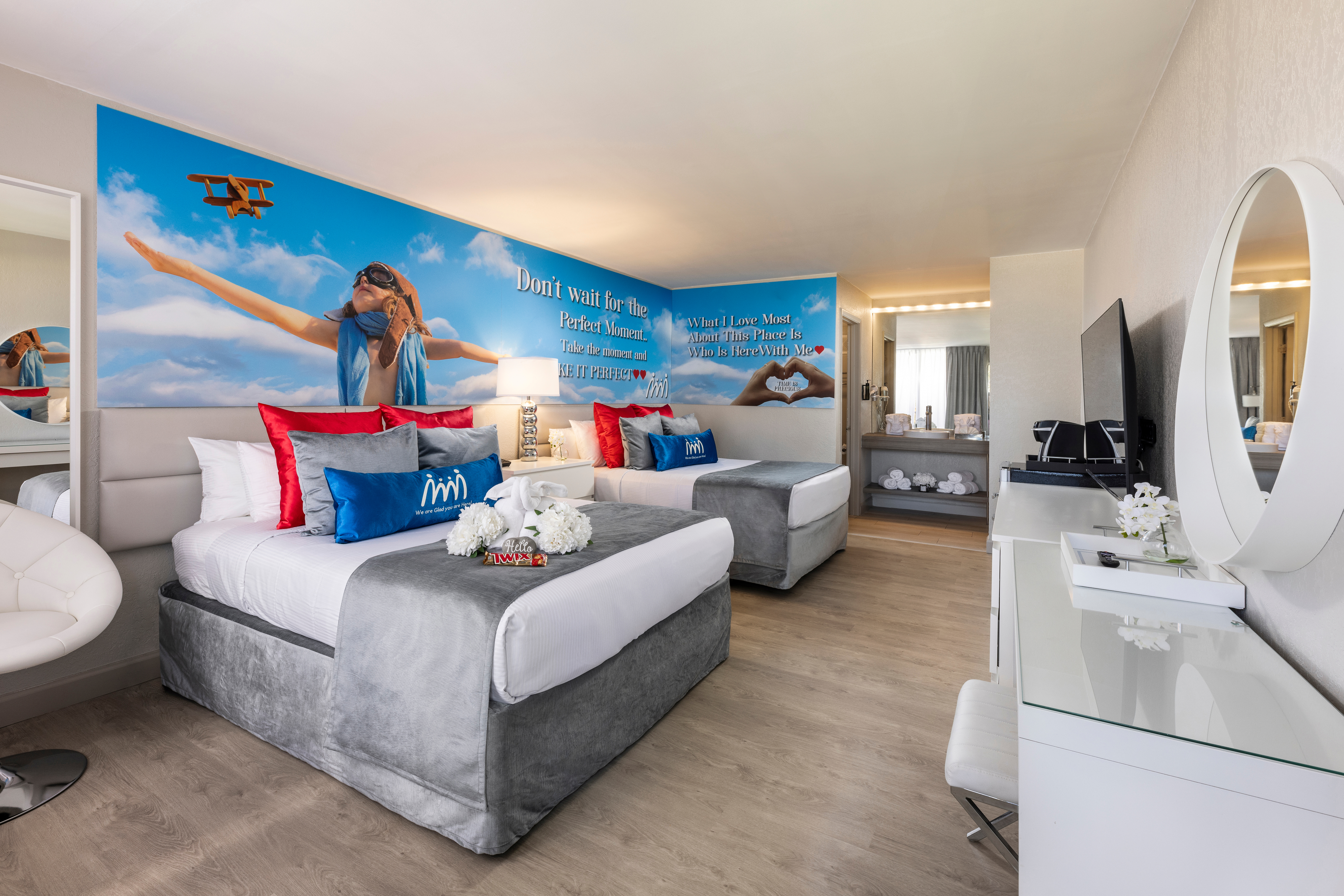 Guest room at the Magic Moment Resort & Kids Club, Dazzler Select by Wyndham in Kissimmee, Florida