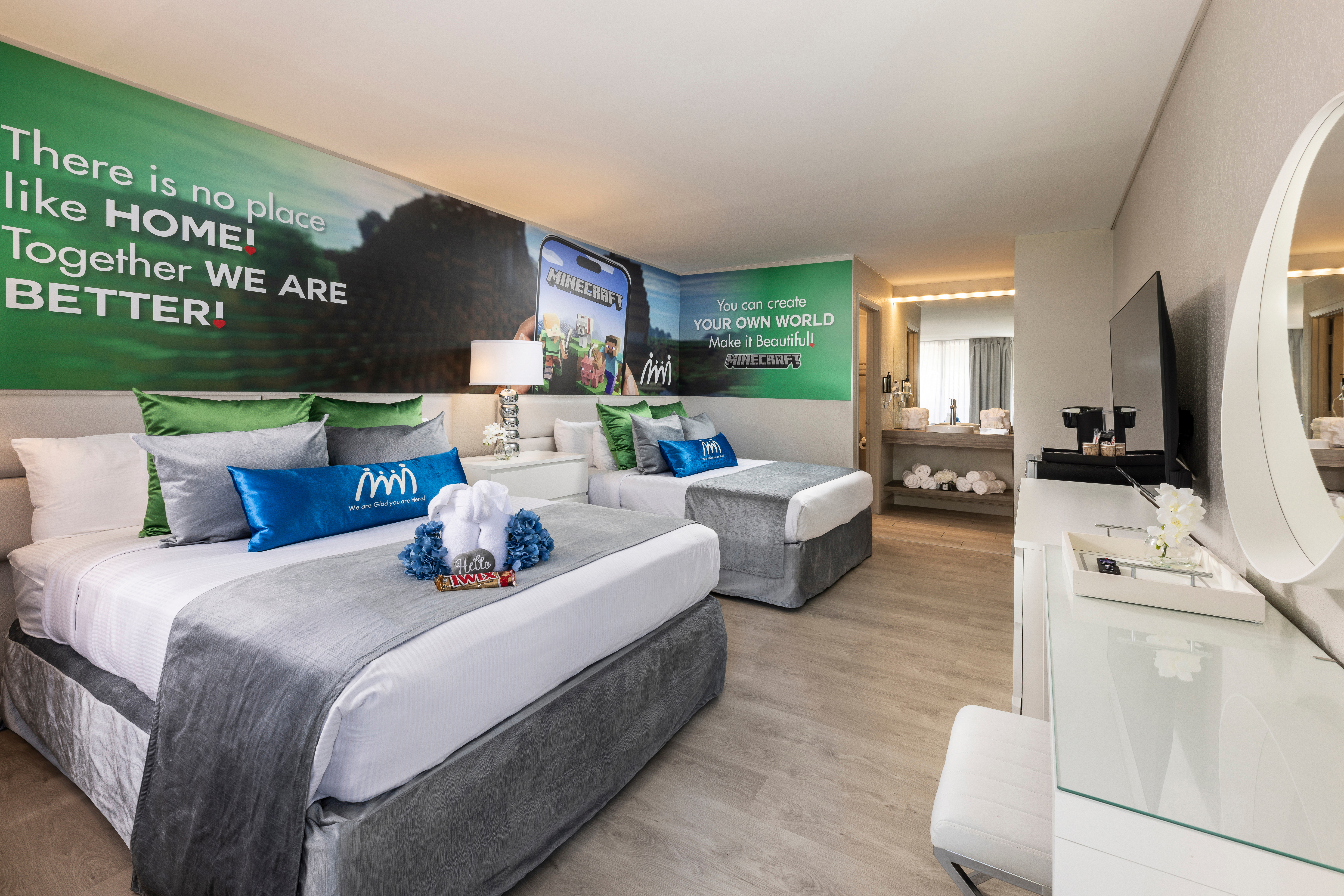 Guest room at the Magic Moment Resort & Kids Club, Dazzler Select by Wyndham in Kissimmee, Florida