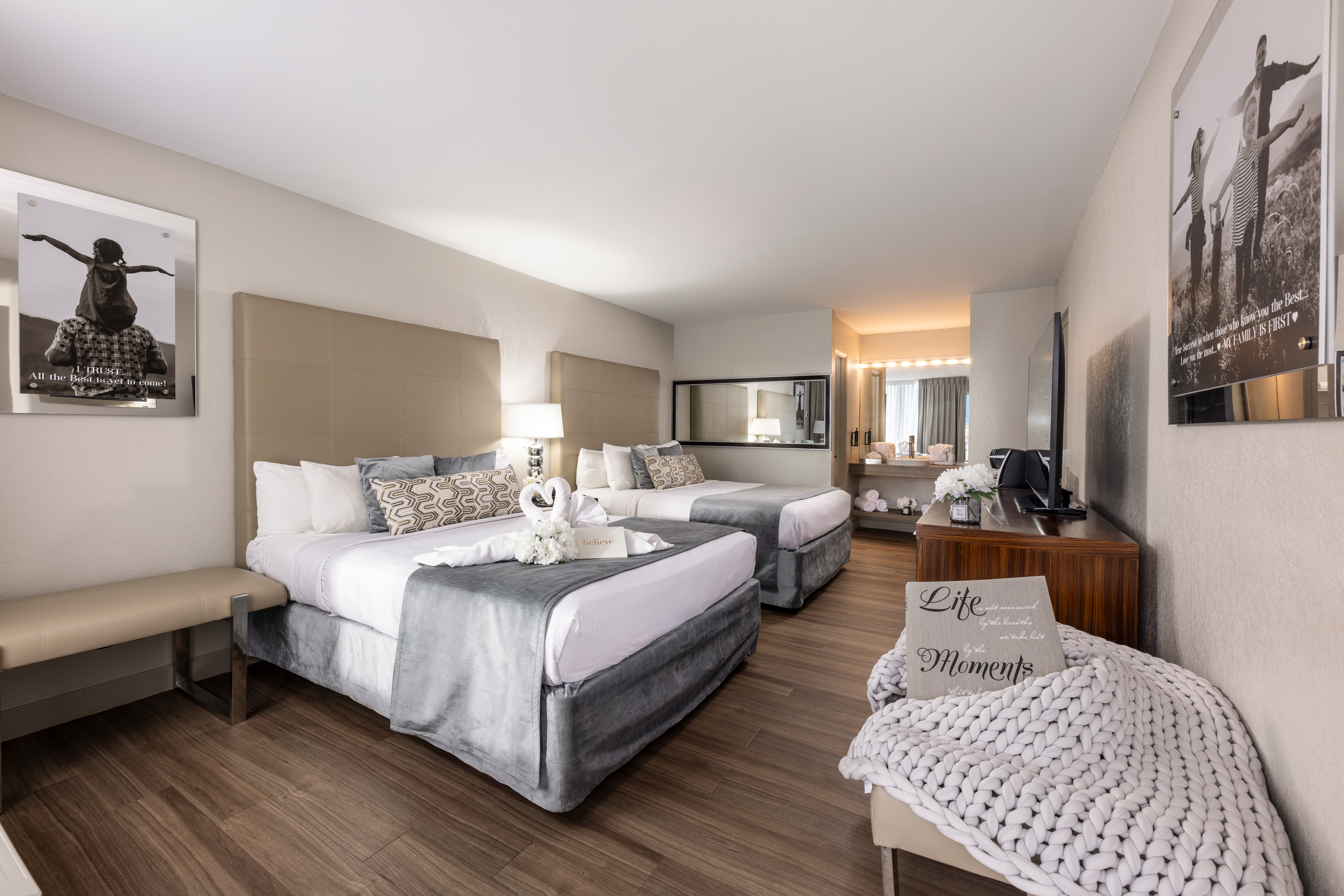 Guest room at the Magic Moment Resort & Kids Club, Dazzler Select by Wyndham in Kissimmee, Florida