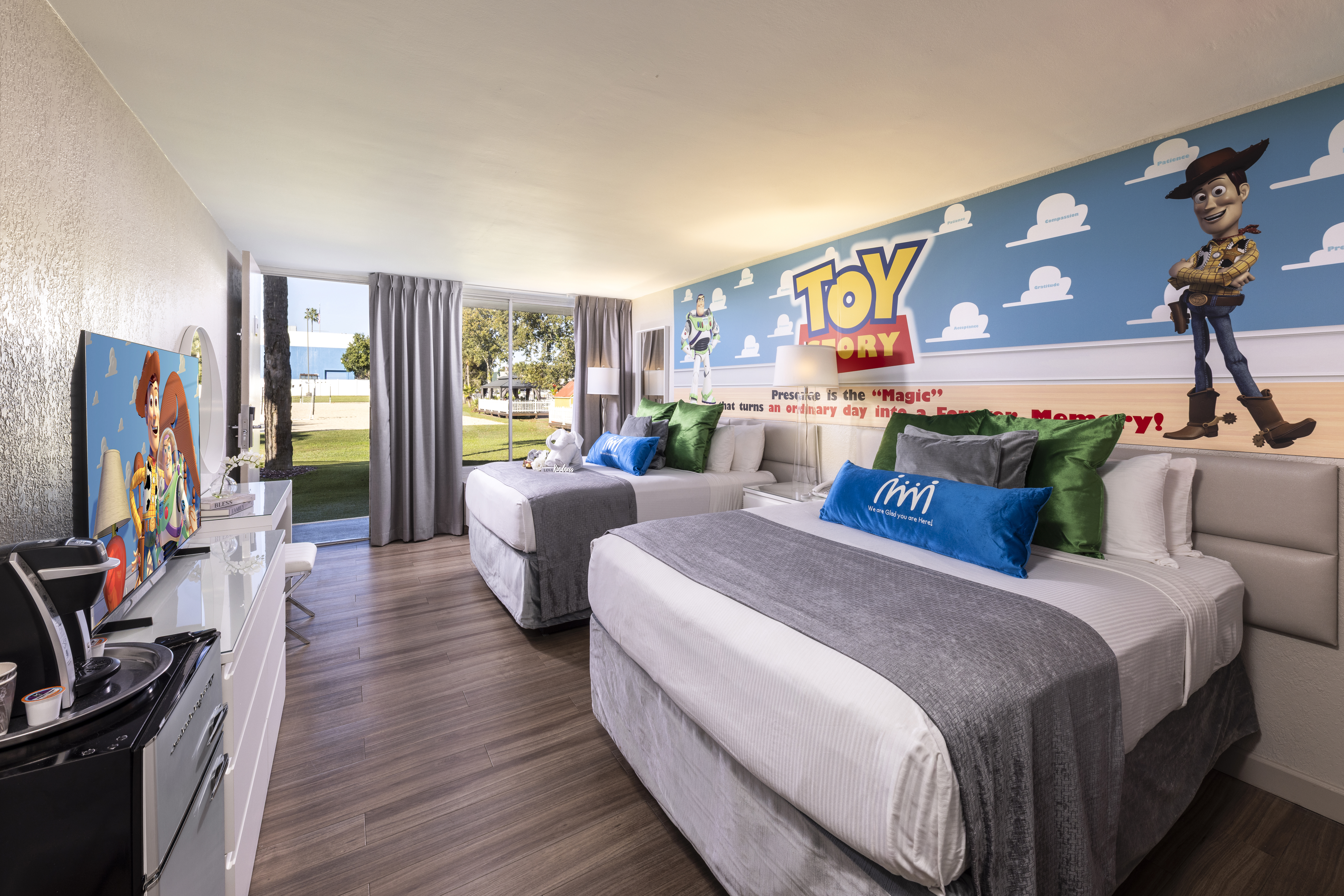 Guest room at the Magic Moment Resort & Kids Club, Dazzler Select by Wyndham in Kissimmee, Florida