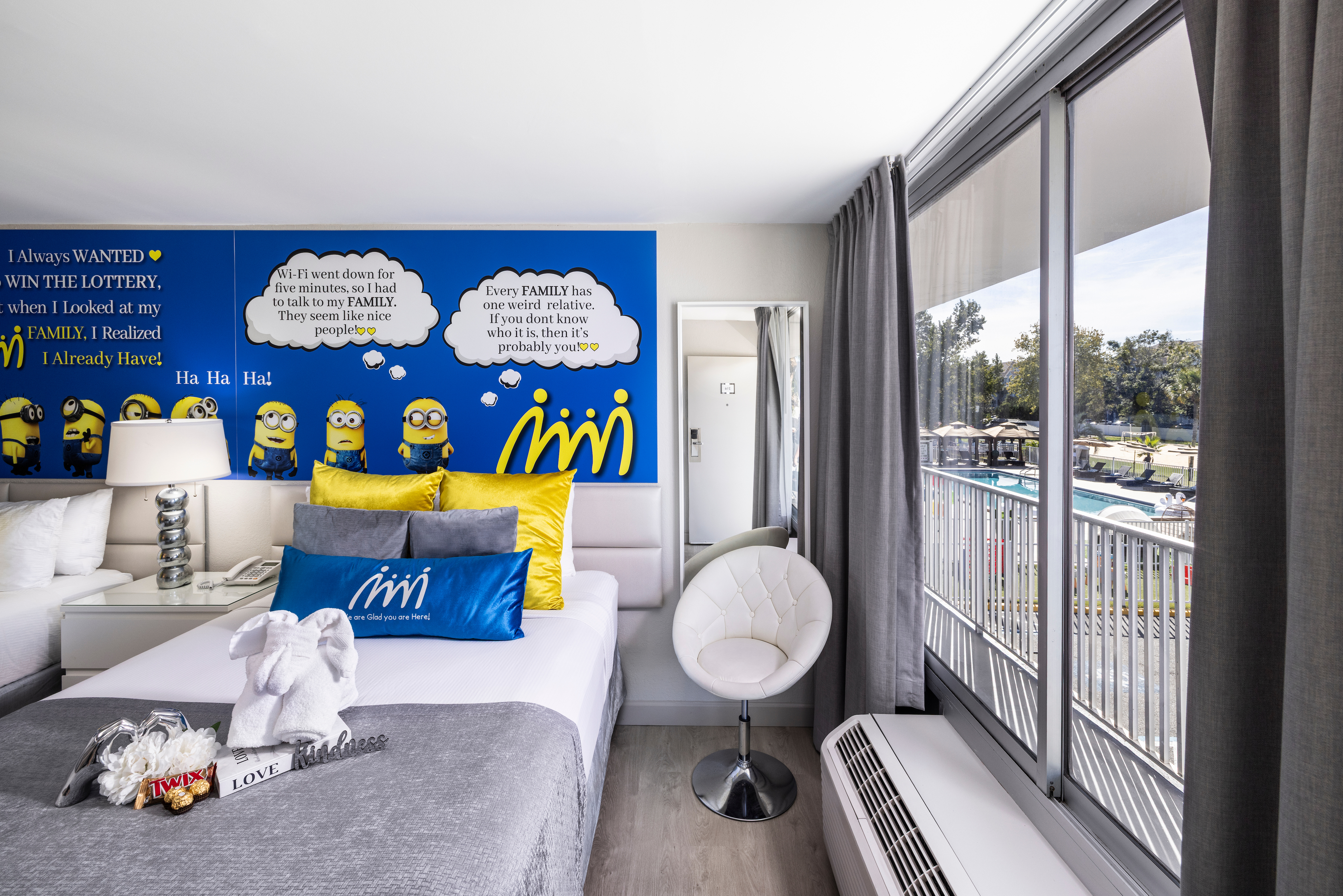 Guest room at the Magic Moment Resort & Kids Club, Dazzler Select by Wyndham in Kissimmee, Florida